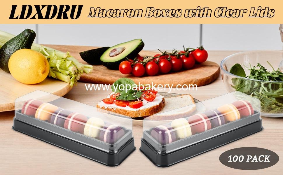 Wholesale 100 Pack Macaron Box with Clear Lids, 6-Grid Macaron Containers for Dessert Display, Ideal for Chocolate and Candy Party Favors - Factory