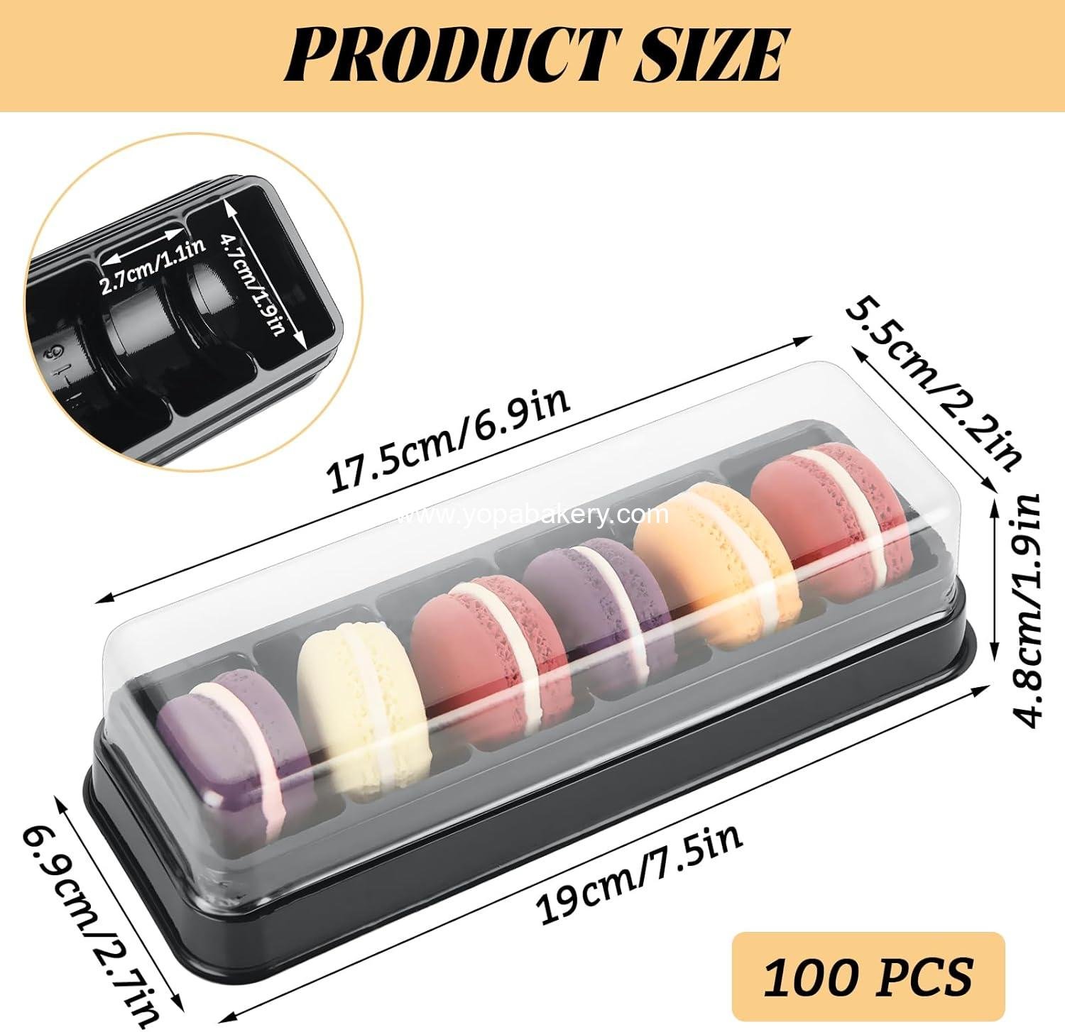 Wholesale 100 Pack Macaron Box with Clear Lids, 6-Grid Macaron Containers for Dessert Display, Ideal for Chocolate and Candy Party Favors - Factory
