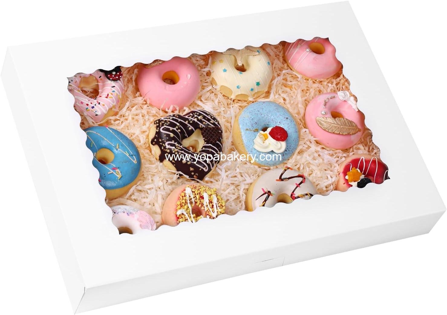 Wholesale Auto-Popup Bakery Boxes with Window - 30pcs, 16x11x2.5 Inches for Pastries, Pies, Muffins, Chocolate Covered Strawberries - Factory