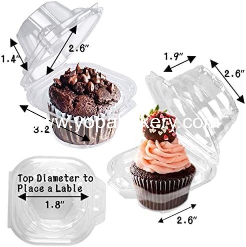 Wholesale 50 Pack Individual Cupcake Containers Plastic Boxes Stackable Deep Dome Holders for Easy Transport - Factory