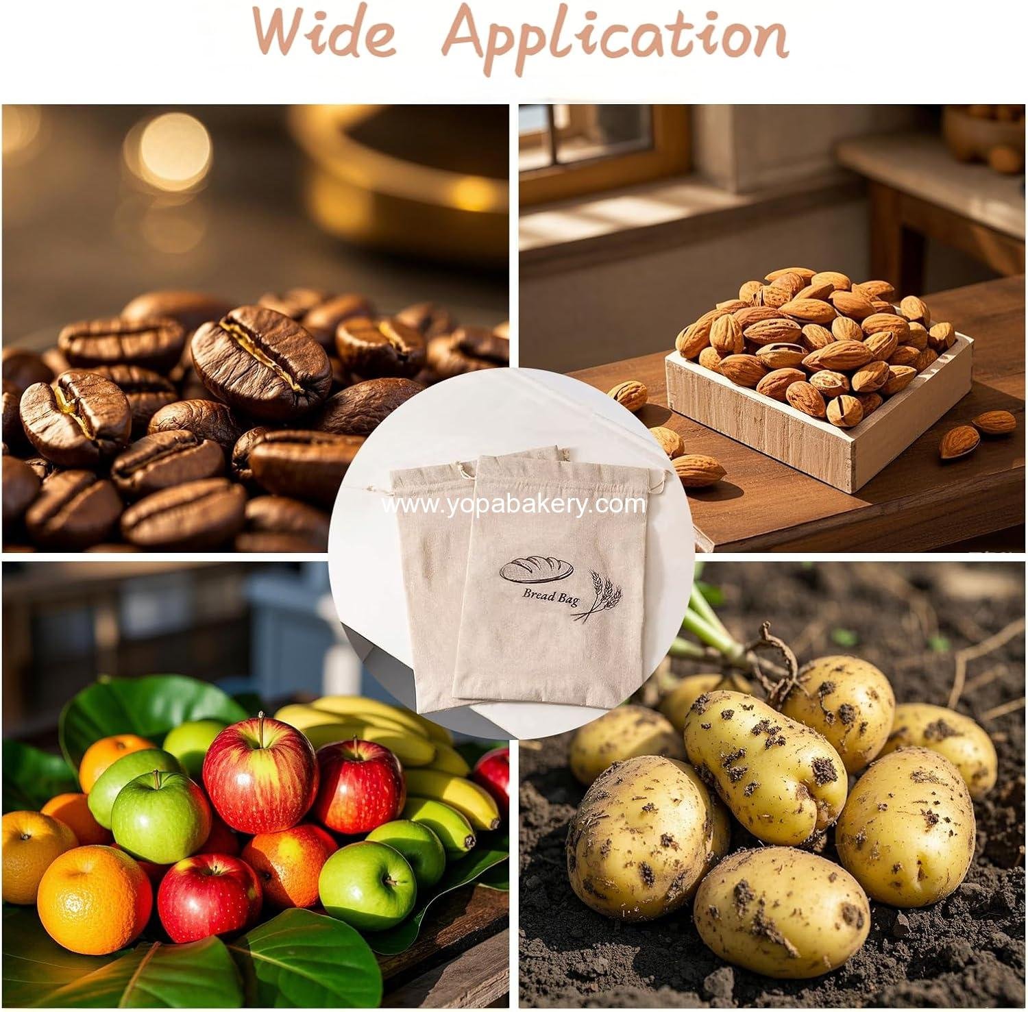 Wholesale Reusable Bread Bags, 15x12 Inches Linen Sourdough Bread Bags (2 Pack) - TPU Interior for Freshness - Unbleached and Reusable Factory