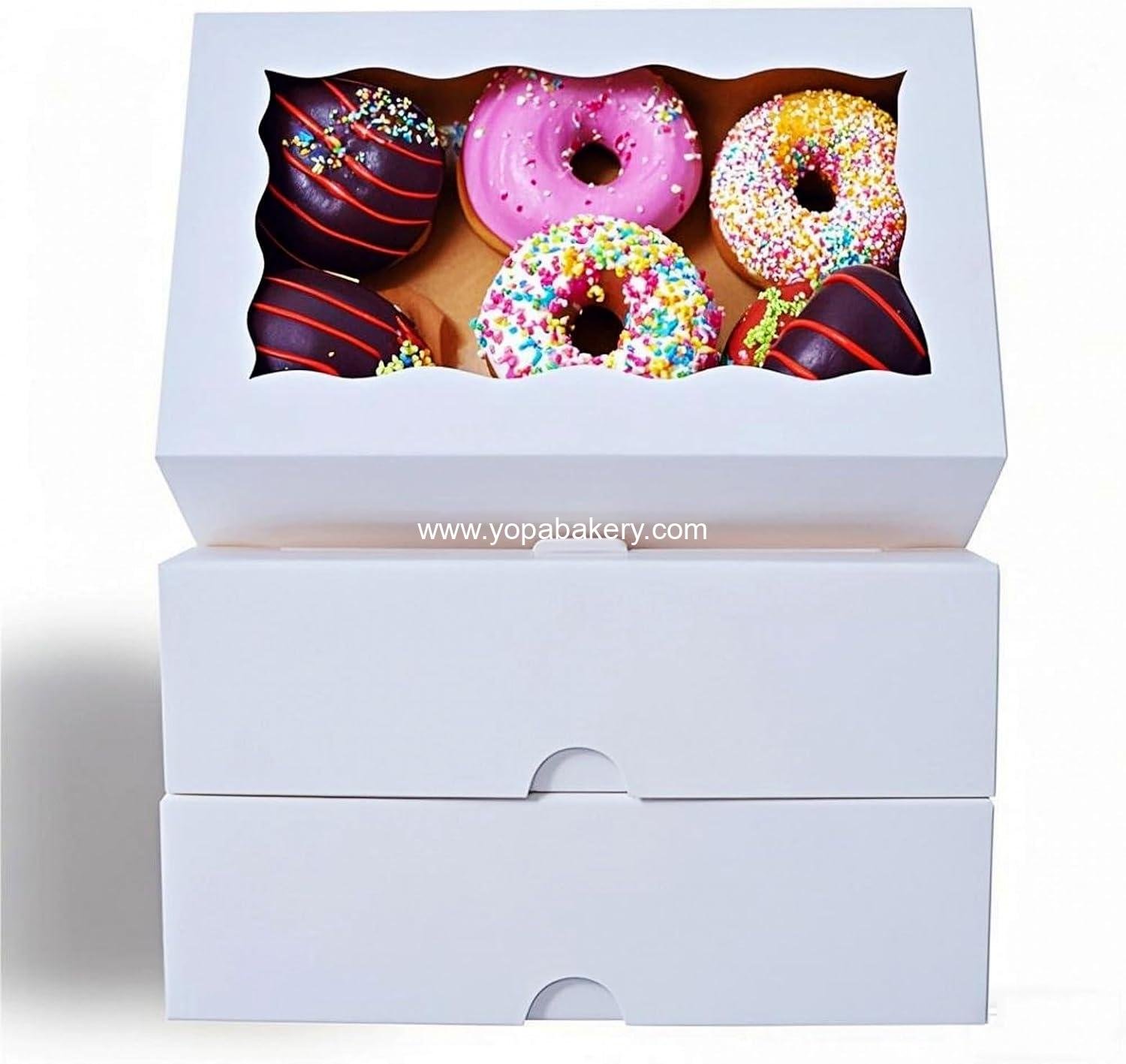 20PCS 7x4⅜x1½ nch Cookie Boxes with Window for Chocolate Truffle,Orec,Pastry Boxes Dount,Browine, Soap&Bakery Treat Boxes for Party Favors Wedding Christmas Valentine's