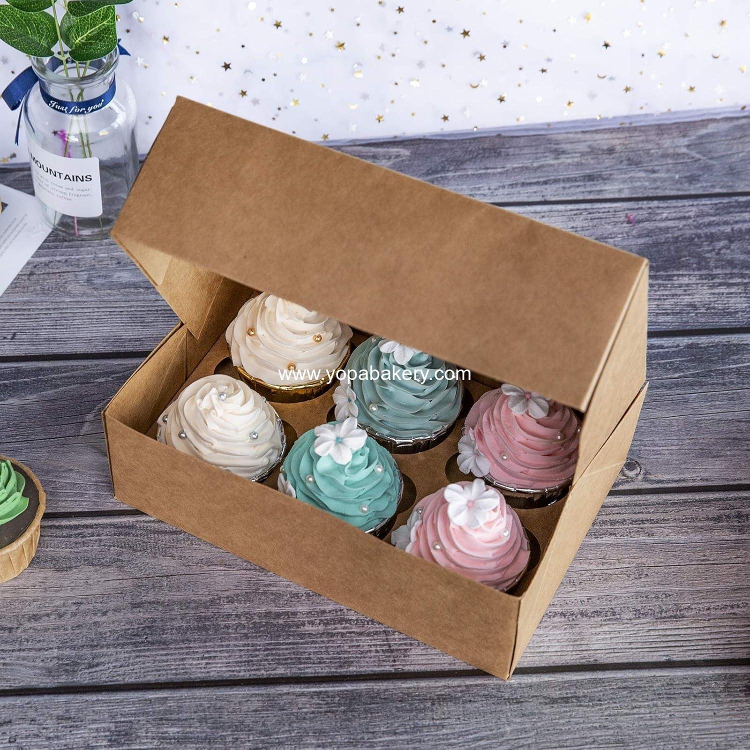 Wholesale Cupcake Boxes with Inserts - 6 Holders, 9.5x6.3x3 Inch Large Brown Kraft Bakery Boxes with Window - Food Grade Cake Carrier for Muffins and Treats, Pack of 15 Factory Wholesale Cupcake Boxes with Inserts - 6 Holders, 9.5x6.3x3 Inch Large Brown Kraft Bakery Boxes with Window - Food Grade Cake Carrier for Muffins and Treats, Pack of 15 Factory
