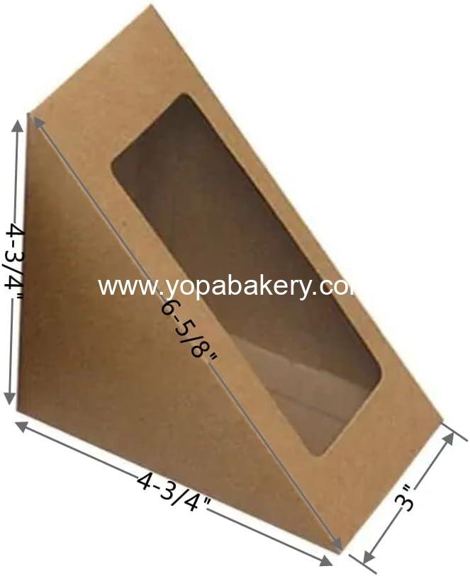 Wholesale 50 Pcs Eco-Friendly Sandwich Paper Boxes with Window Display for Takeaway Service (Large) - Factory