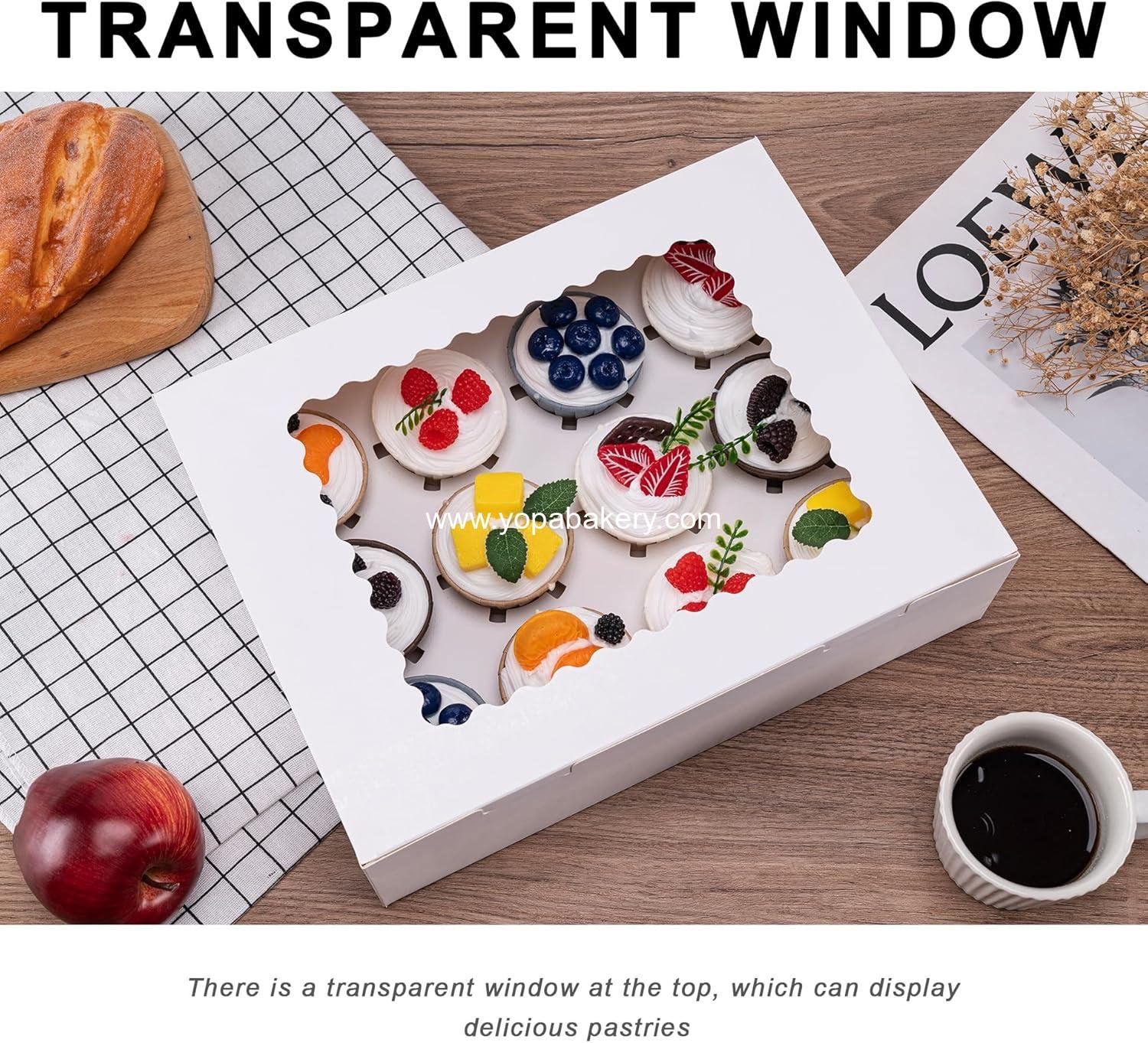 Wholesale 12 Count Cupcake Boxes, 4PCS Cupcake Containers with Window, Food Grade Cupcake Holders for Birthday and Holiday Parties, Bakery Supplies for Desserts and More - Manufacturer