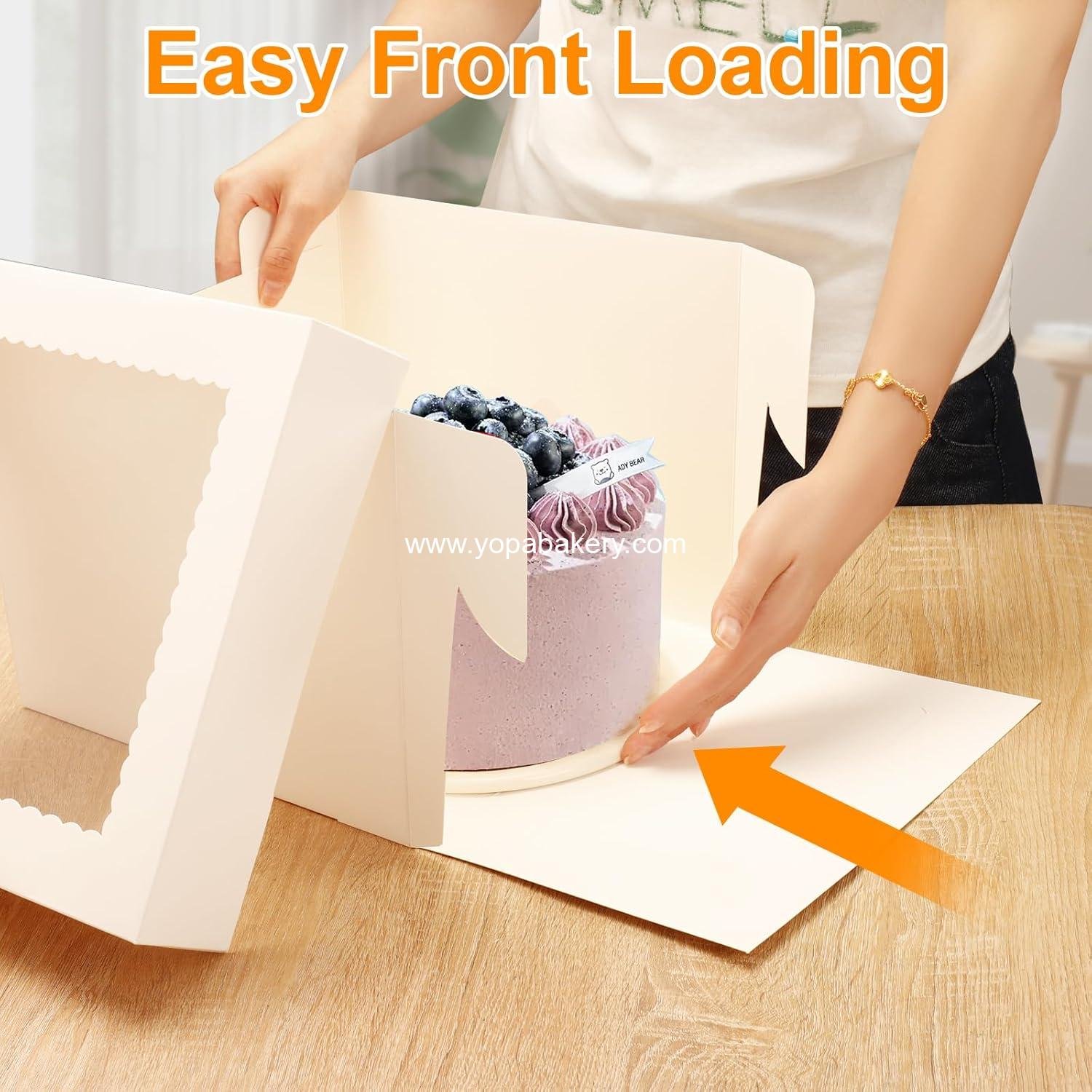 Wholesale 2 Pack Cake Boxes 10x10x8 Inches with Cake Boards Disposable Carrier Transport Container with Lid White Bakery Boxes with Window for Cookies Pies Cupcakes Factory Wholesale 2 Pack Cake Boxes 10x10x8 Inches with Cake Boards Disposable Carrier Transport Container with Lid White Bakery Boxes with Window for Cookies Pies Cupcakes Factory