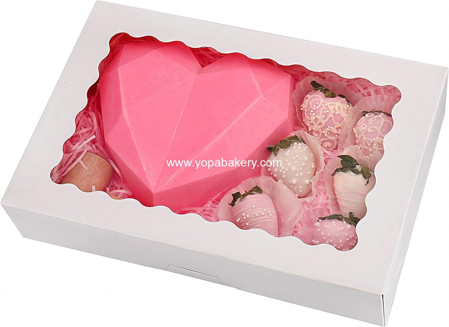 Wholesale 20-Pack Bakery Boxes with Window, 12" x 8" x 2.5", Large White Treat Boxes for Pies, Cakes, Muffins, Donuts, Pastries, Factory