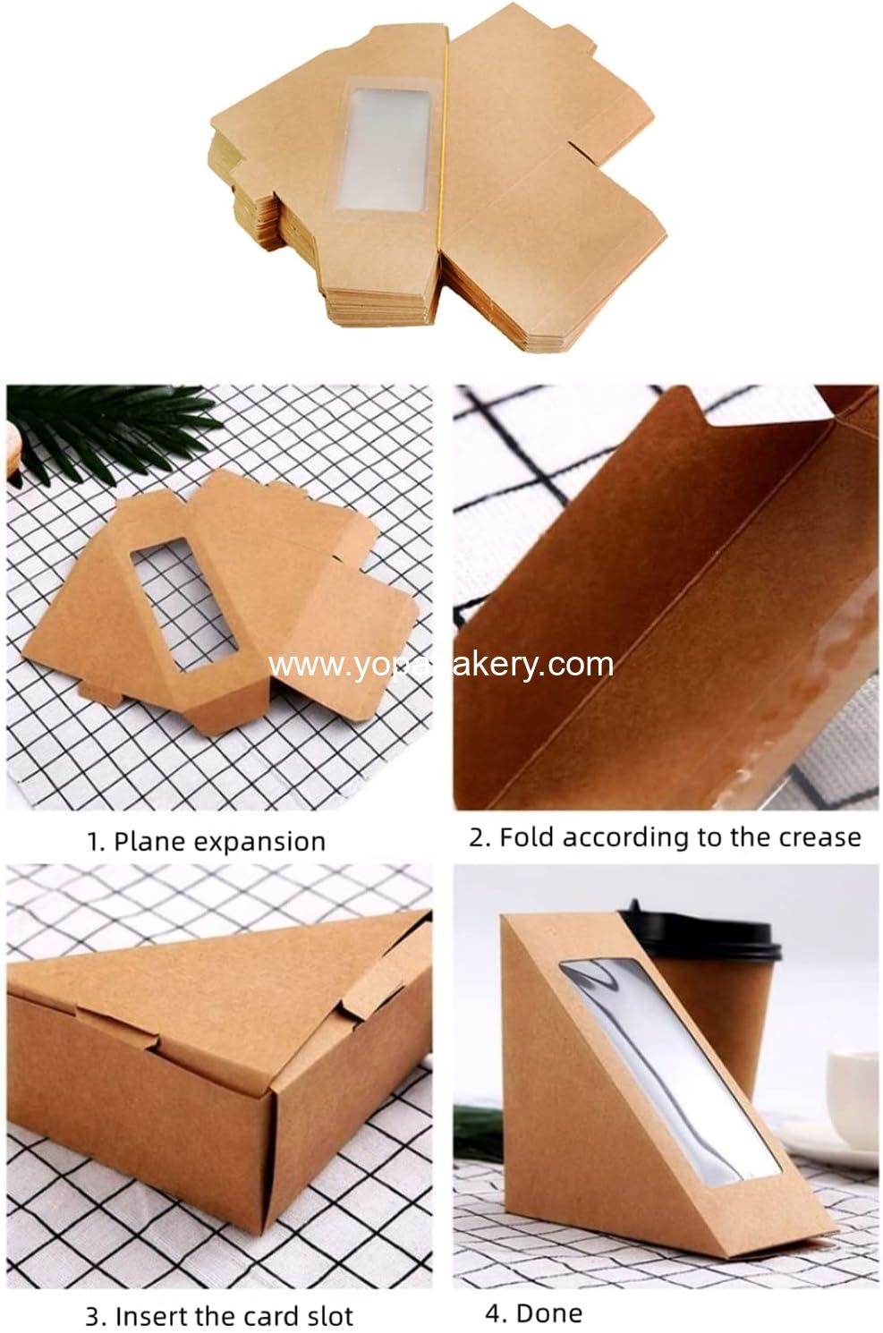 Wholesale 100 Pcs Eco-Friendly Sandwich Paper Boxes with Window Display for Bakery and Restaurant Takeaway Service, Medium White - Factory
