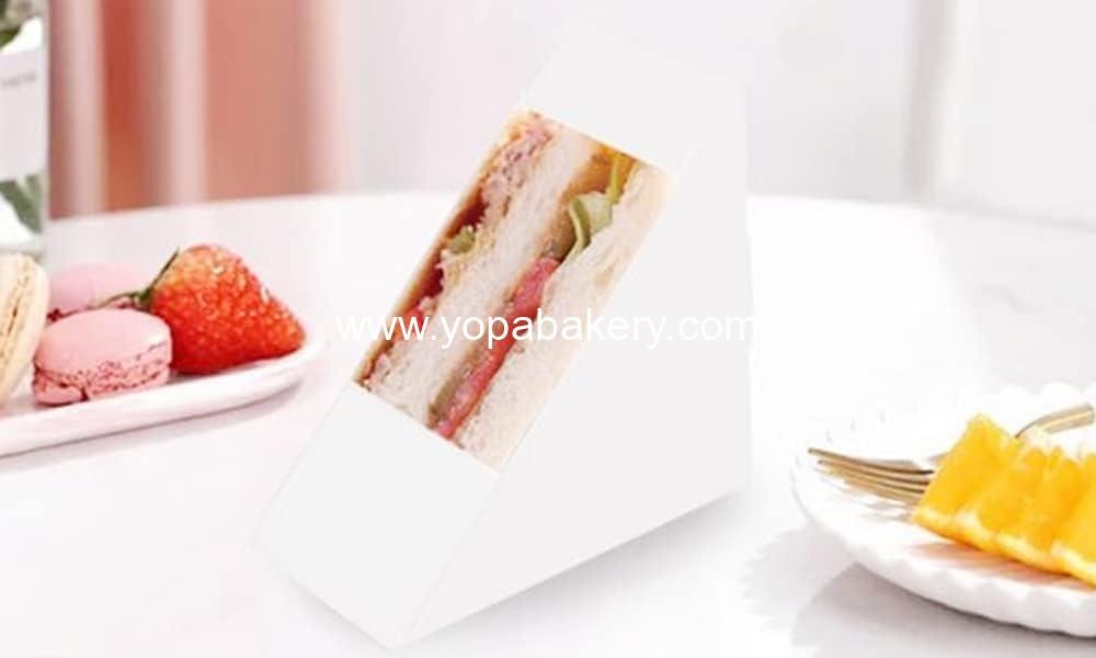 Wholesale 100 Pcs Eco-Friendly Sandwich Paper Boxes with Window Display for Bakery and Restaurant Takeaway Service, Medium White - Factory