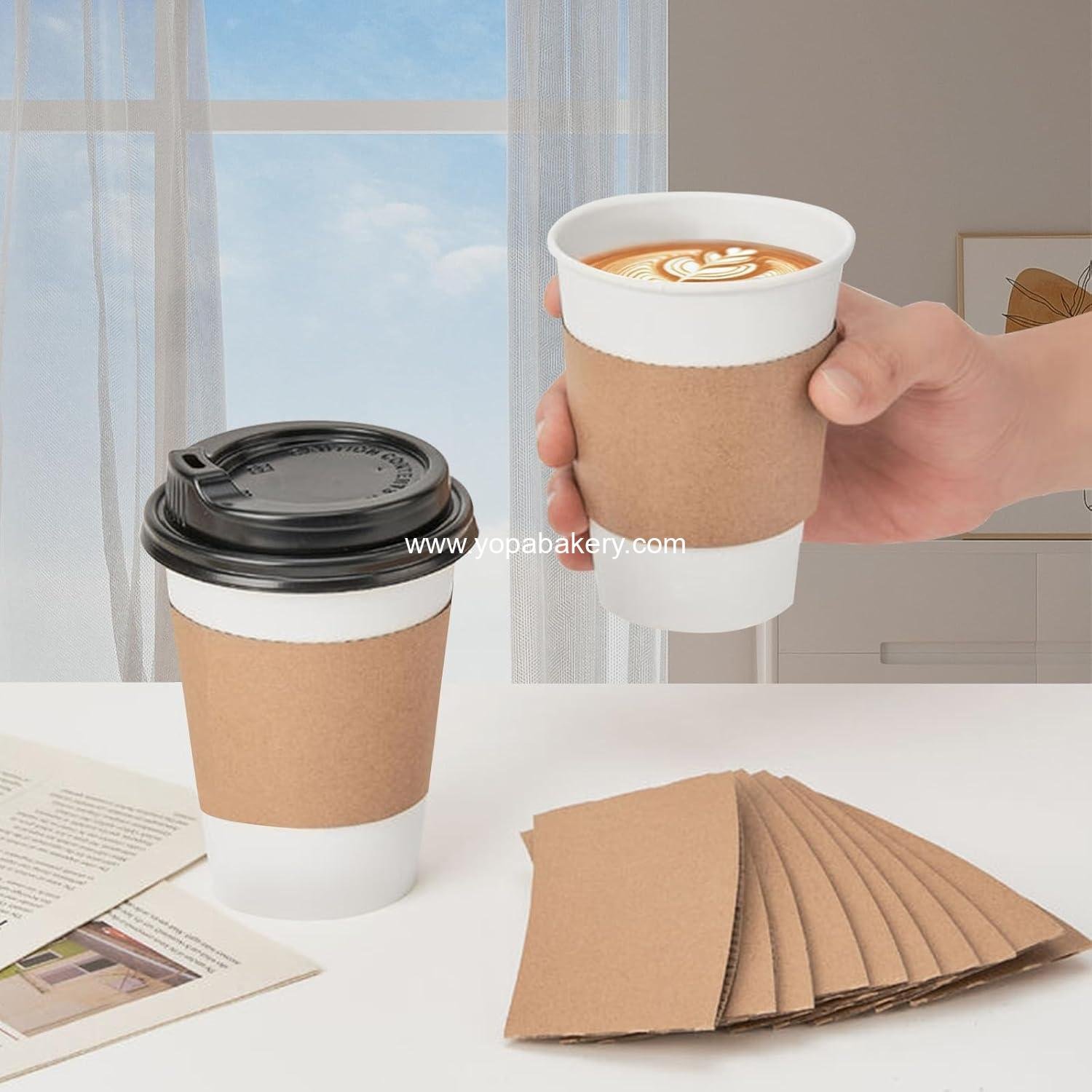 Wholesale 12 oz Disposable Paper Coffee Cups with Lids and Sleeves, 50-Pack - Factory Wholesale 12 oz Disposable Paper Coffee Cups with Lids and Sleeves, 50-Pack - Factory
