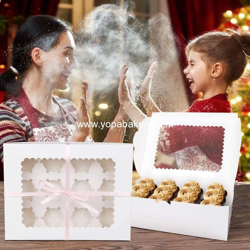 Wholesale Cupcake Boxes - 6 Pack for 12 Standard Cupcakes, Food Grade Holders with Windows and Inserts for Cupcakes, Muffins, and Pastries - Factory