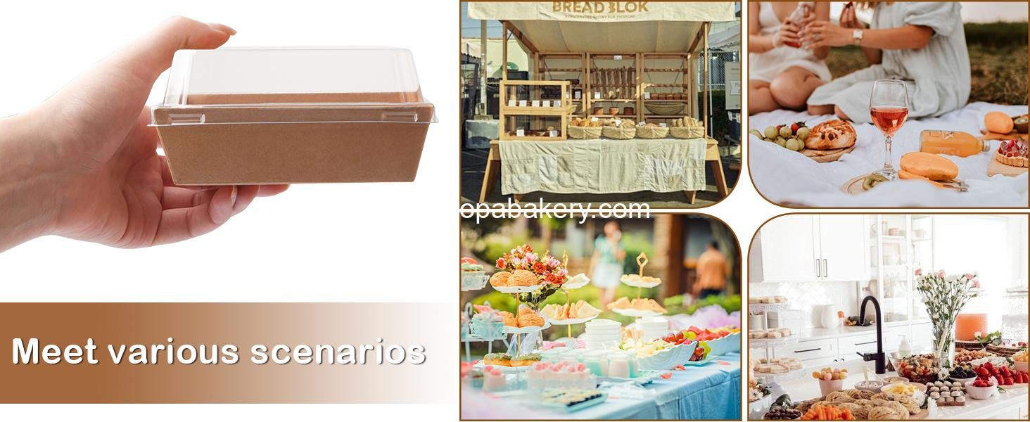 Wholesale 50 Pack Charcuterie Boxes with Clear Lids - 4 Inch Small Dessert Boxes for Presenting and Transporting Sliced Cakes, Strawberries, and Delicacies (Brown) Factory Wholesale 50 Pack Charcuterie Boxes with Clear Lids - 4 Inch Small Dessert Boxes for Presenting and Transporting Sliced Cakes, Strawberries, and Delicacies (Brown) Factory