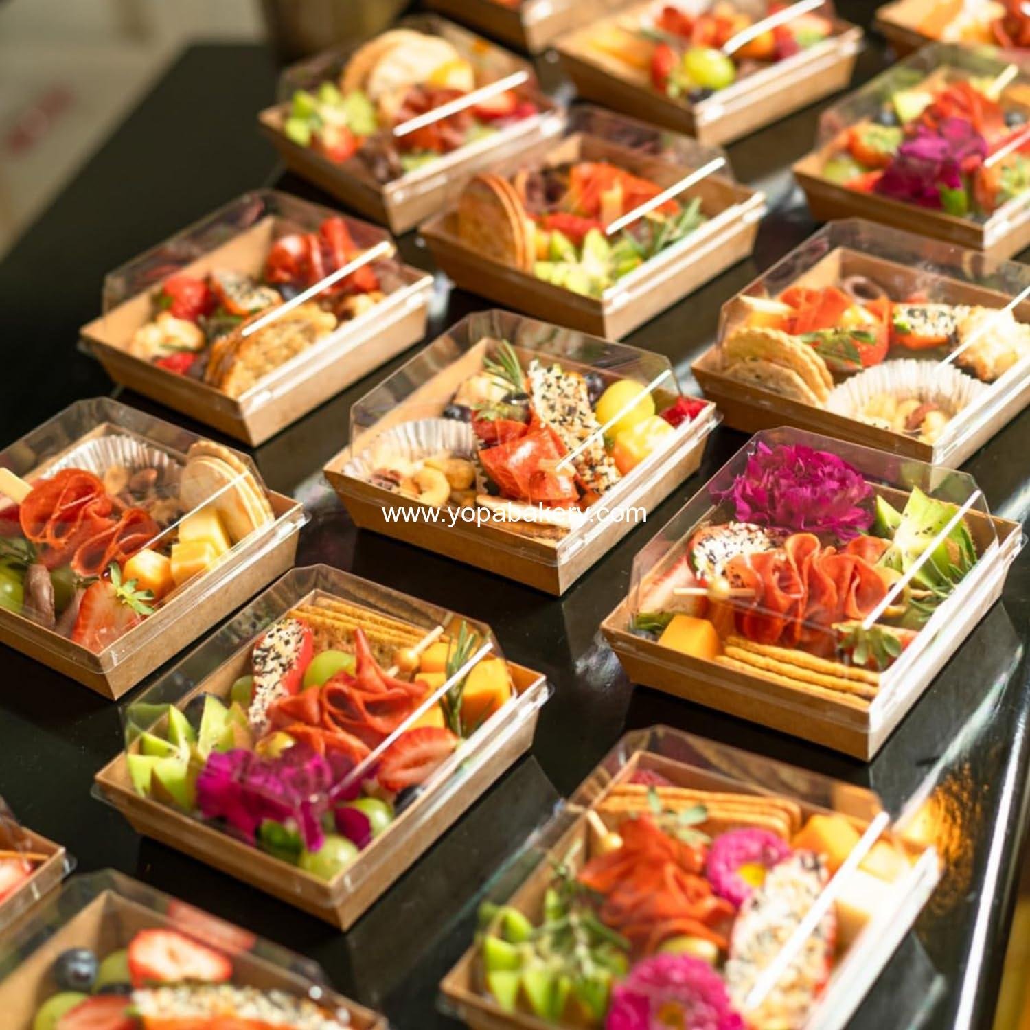 Wholesale 50 Pack Charcuterie Boxes with Clear Lids - 4 Inch Small Dessert Boxes for Presenting and Transporting Sliced Cakes, Strawberries, and Delicacies (Brown) Factory Wholesale 50 Pack Charcuterie Boxes with Clear Lids - 4 Inch Small Dessert Boxes for Presenting and Transporting Sliced Cakes, Strawberries, and Delicacies (Brown) Factory