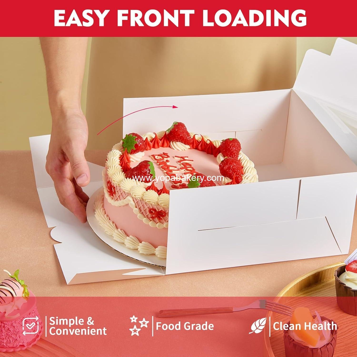 Wholesale 3 Pack Cake Boxes, 10x10x5 Inches Disposable Bakery Boxes with Window, White Square Containers with Lids for Pastries, Pies, Cookies, and Chocolates - OEM Factory Wholesale 3 Pack Cake Boxes, 10x10x5 Inches Disposable Bakery Boxes with Window, White Square Containers with Lids for Pastries, Pies, Cookies, and Chocolates - OEM Factory