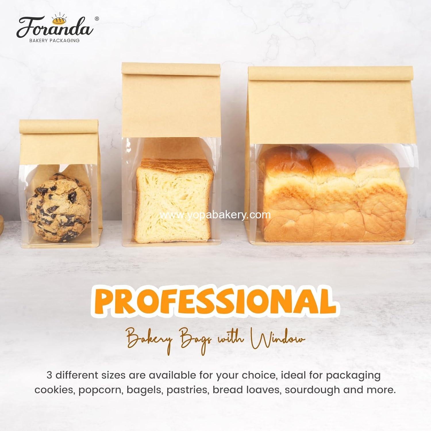 Wholesale 50 Pack Bread Bags with Tabs for Homemade Sourdough, 8.7x4.3x11 Inches Tin Tie Lock Paper Bakery Bags with Window for Gifting & Bake Sale Factory
