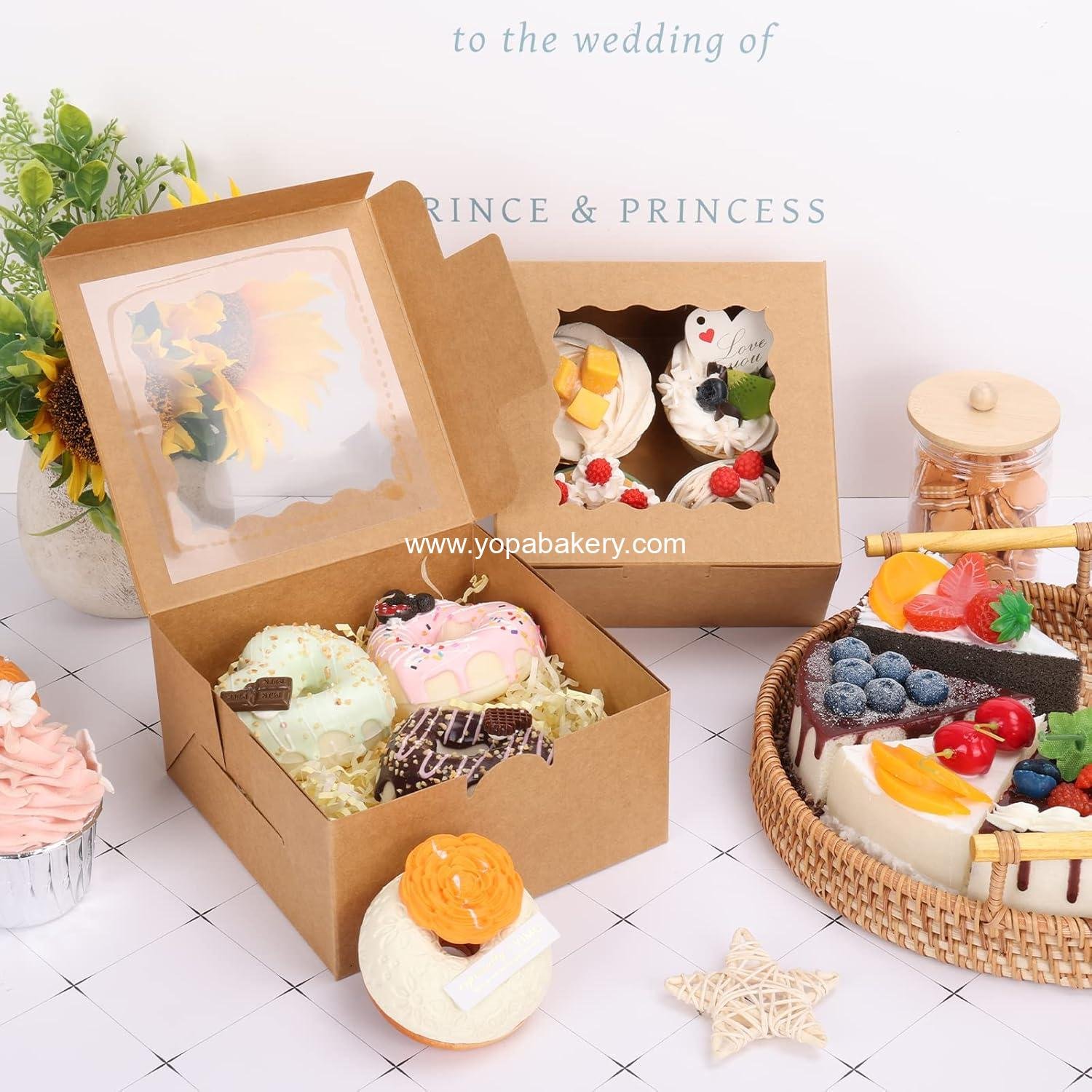 Wholesale 80pcs Brown Bakery Boxes with Window, 6x6x3 Inches Small Cookie Boxes for Treats, Pastries, Chocolate Covered Strawberries, Macarons, Cupcakes, Goodies, Donuts Factory Wholesale 80pcs Brown Bakery Boxes with Window, 6x6x3 Inches Small Cookie Boxes for Treats, Pastries, Chocolate Covered Strawberries, Macarons, Cupcakes, Goodies, Donuts Factory