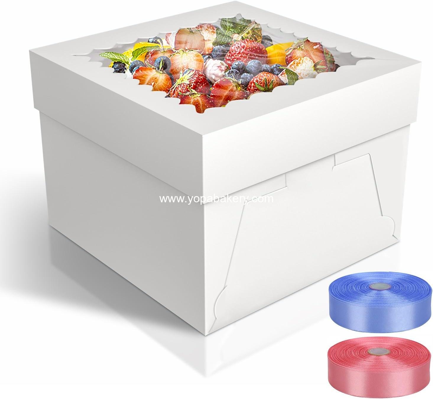 Wholesale 15 Pack Cake Boxes, 10x10x8 Inches with Cake Boards, White Bakery Boxes with Window, Disposable Containers for Cakes, Donuts, Pies, Cookies, Weddings, Birthdays, Parties Factory