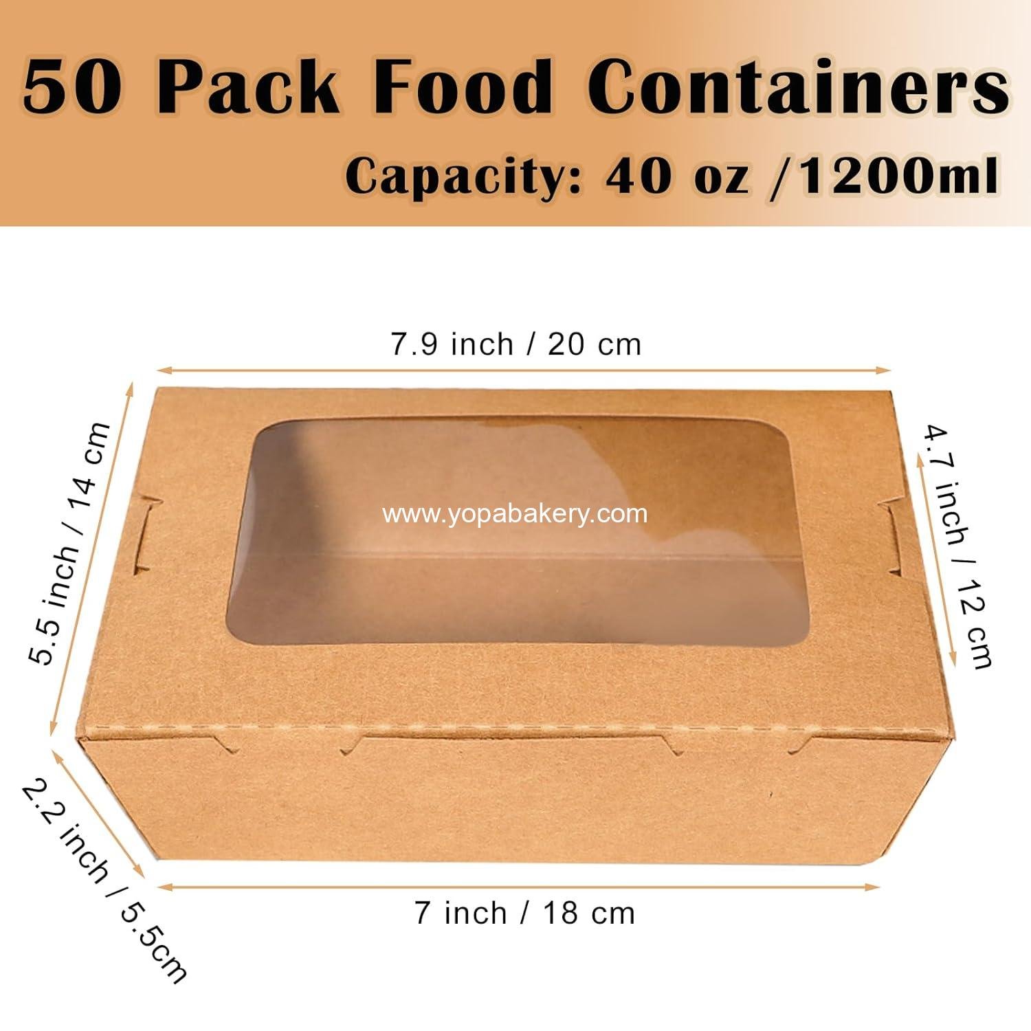 Wholesale 50 Pack Take Out Food Containers with Window, 40 oz Kraft Paper Food Box, Disposable Cardboard Meal Prep for Lunch, Restaurant, Catering, Party, Picnic Factory Wholesale 50 Pack Take Out Food Containers with Window, 40 oz Kraft Paper Food Box, Disposable Cardboard Meal Prep for Lunch, Restaurant, Catering, Party, Picnic Factory