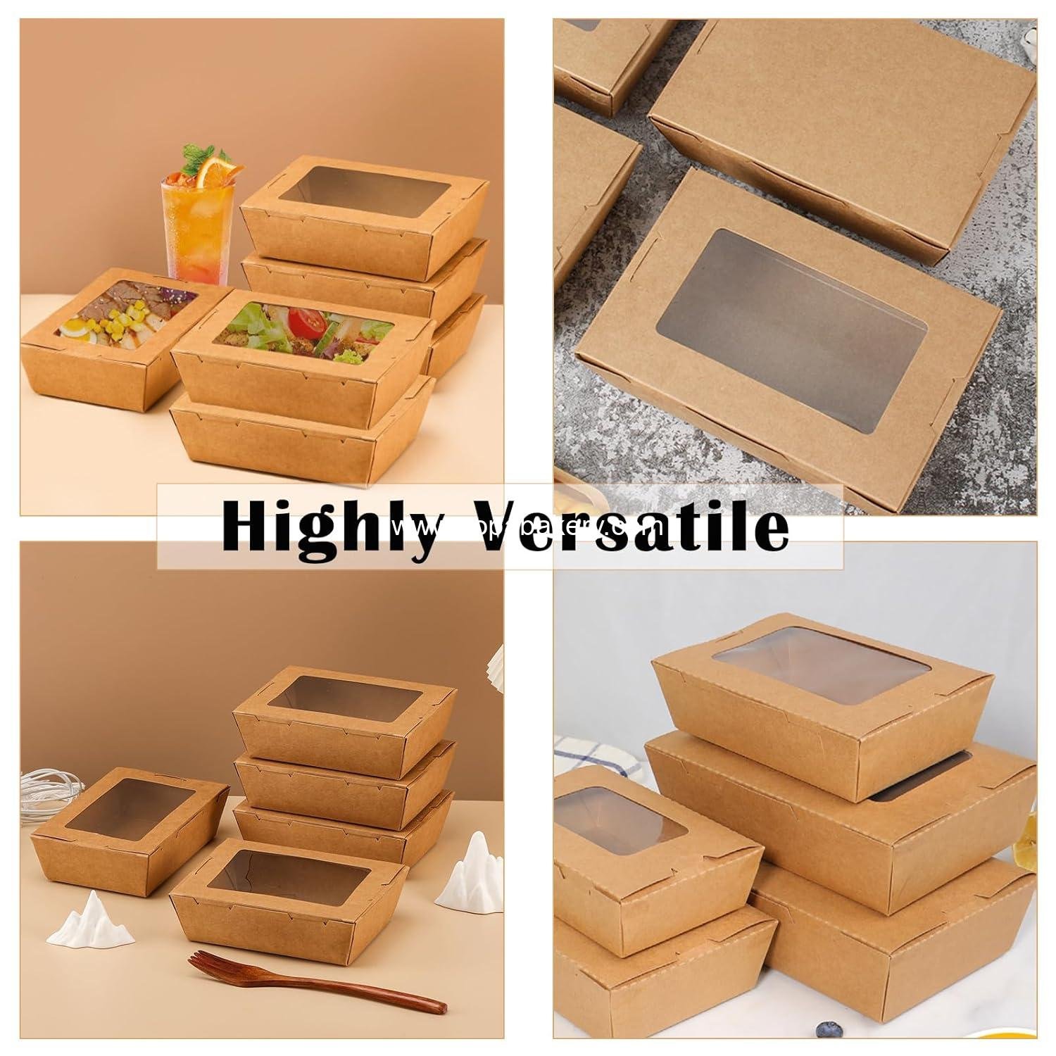 Wholesale 50 Pack Take Out Food Containers with Window, 40 oz Kraft Paper Food Box, Disposable Cardboard Meal Prep for Lunch, Restaurant, Catering, Party, Picnic Factory Wholesale 50 Pack Take Out Food Containers with Window, 40 oz Kraft Paper Food Box, Disposable Cardboard Meal Prep for Lunch, Restaurant, Catering, Party, Picnic Factory