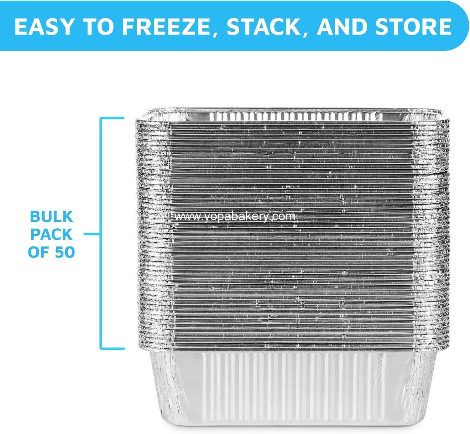 Wholesale Extra Thick Aluminum Disposable Loaf Pans | Standard Deep Size 8.5” x 4.5” Foil Bread Containers for Baking, Food Storage & Takeout | Eco-Friendly & Recyclable | Bulk 50-Pack 2 Pound Trays Factory