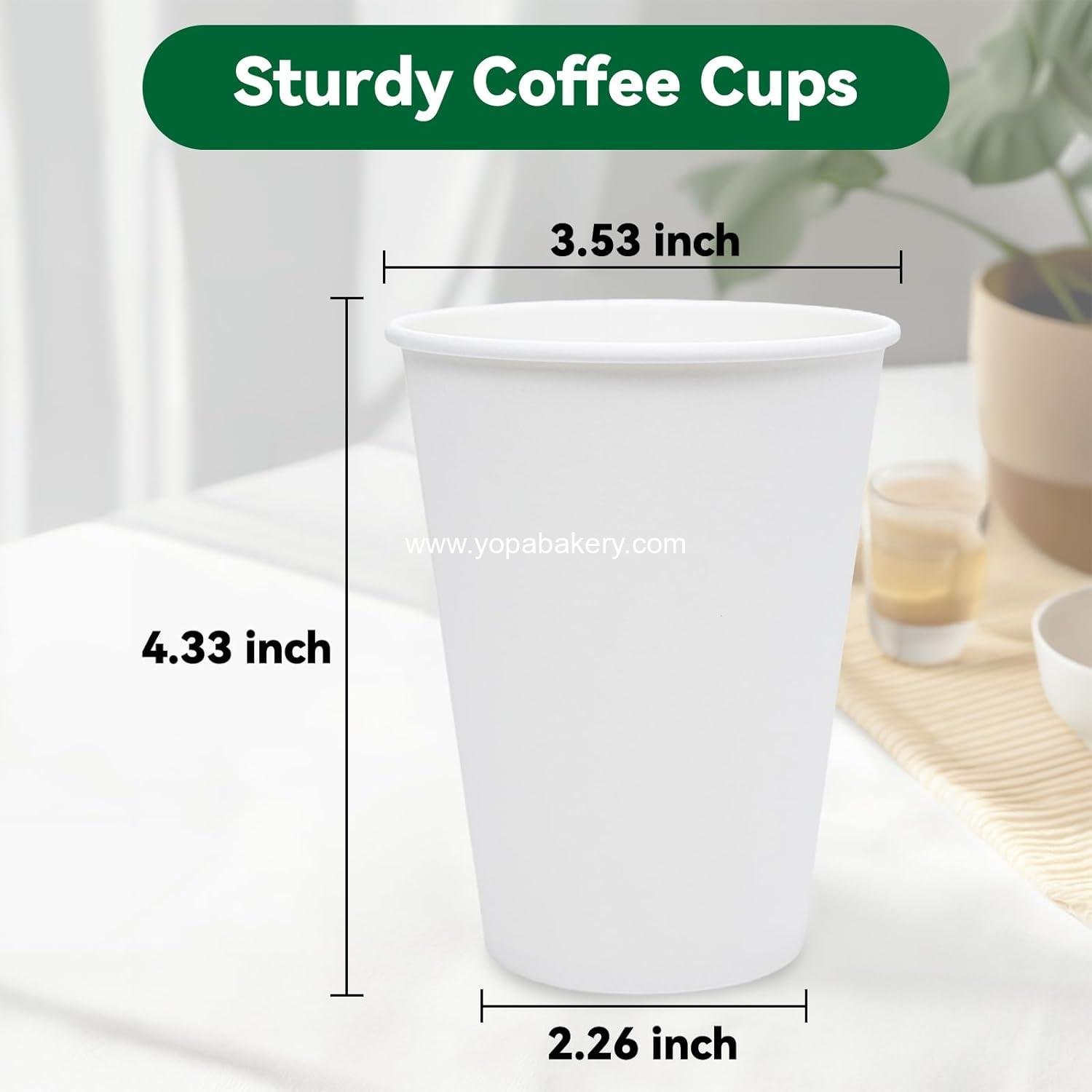 Wholesale 100 Count 12 Oz Paper Coffee Cups, Disposable for Hot and Cold Beverages – Ideal for Office, Home, Party Factory