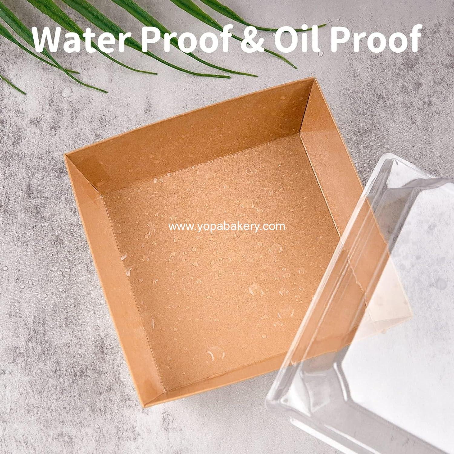 Wholesale 50 Pack Small Charcuterie Boxes with Clear Lids, 4 Inch Disposable Bakery Boxes for Cookies, Cake Slices, Mini Cakes, Chocolate Strawberries (Brown) Factory