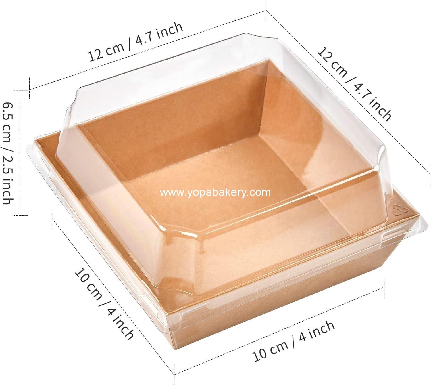 Wholesale 50 Pack Small Charcuterie Boxes with Clear Lids, 4 Inch Disposable Bakery Boxes for Cookies, Cake Slices, Mini Cakes, Chocolate Strawberries (Brown) Factory