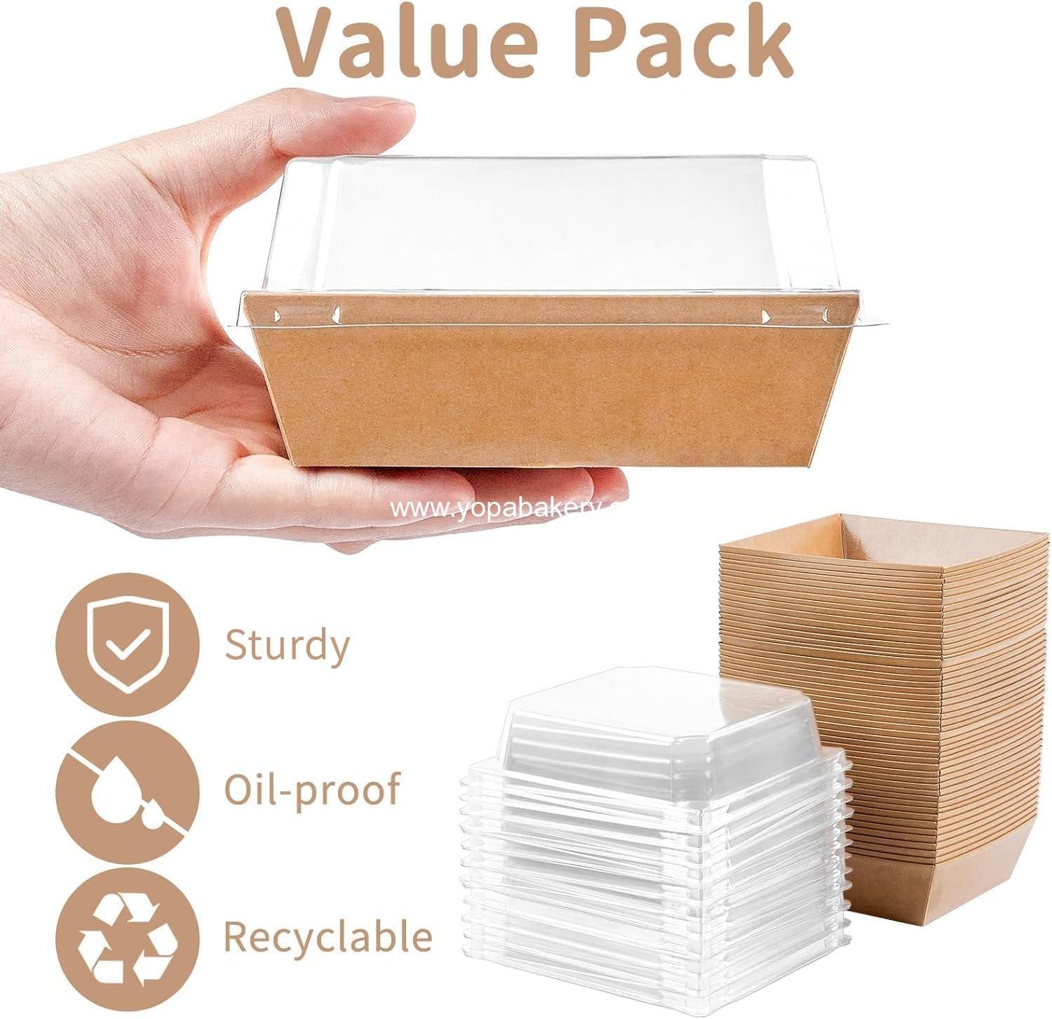 Wholesale 50 Pack Small Charcuterie Boxes with Clear Lids, 4 Inch Disposable Bakery Boxes for Cookies, Cake Slices, Mini Cakes, Chocolate Strawberries (Brown) Factory
