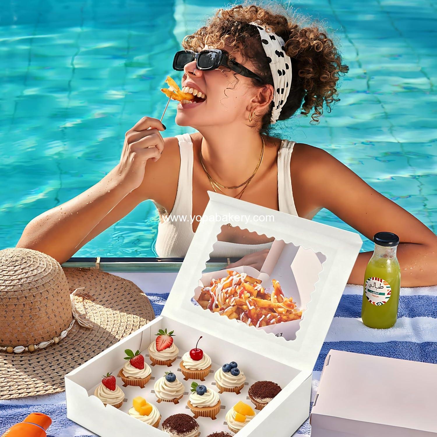 Wholesale 4Pcs Cupcake Boxes, 12 Count Cupcake Containers with Viewing Window for Parties, Banquets, Bakeries and More - Factory