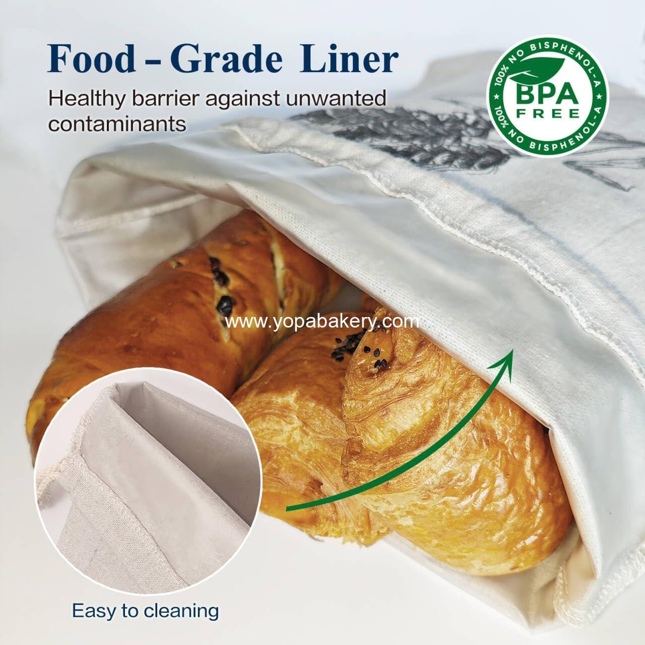 Wholesale 2 Pack Reusable Bread Bags - Natural Linen Drawstring Bags for Homemade Bread Storage (15.7