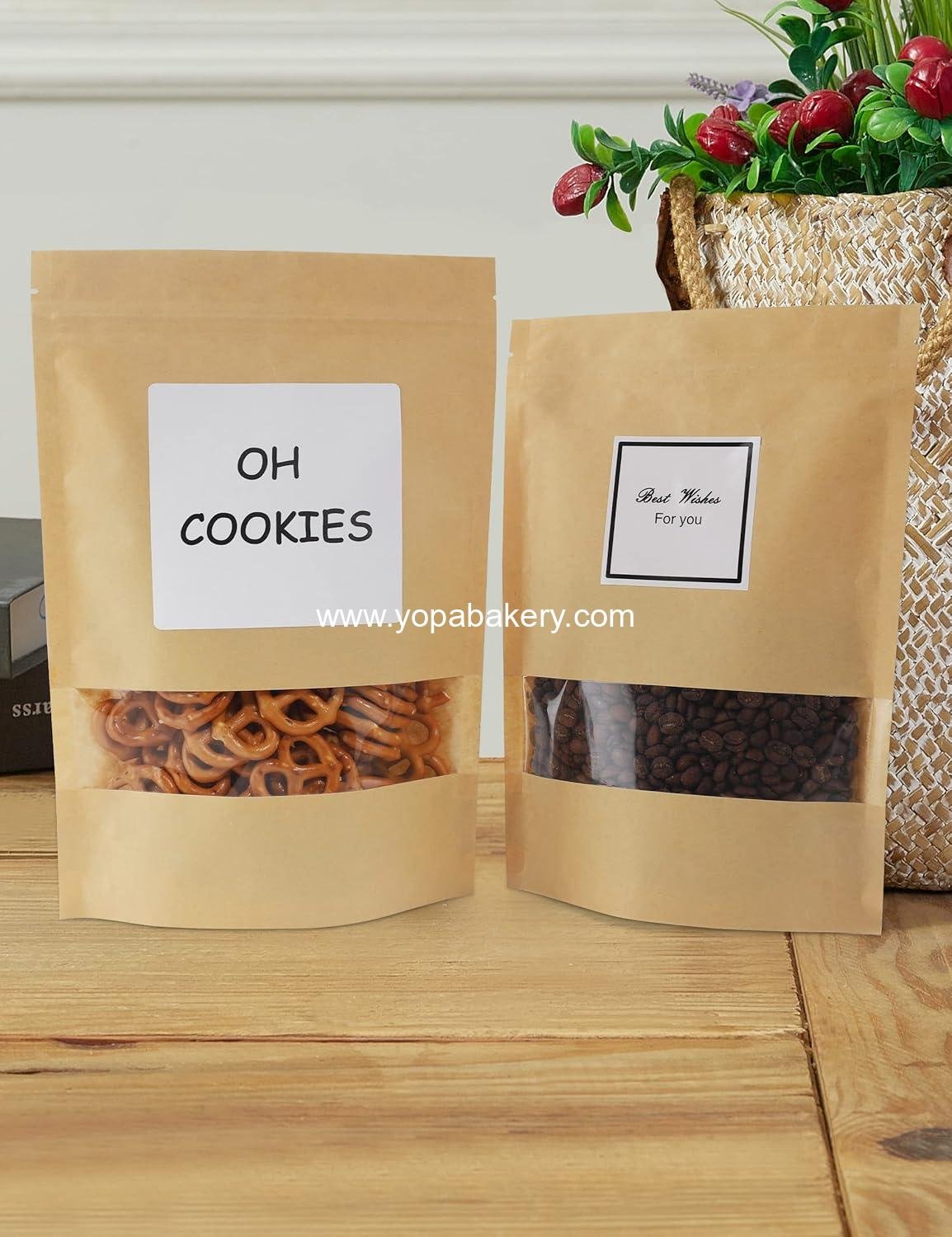 Wholesale 100 Pcs Brown Paper Bags with Window, 3.5