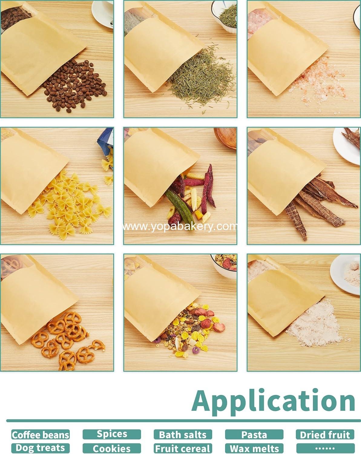 Wholesale 100 Pcs Brown Paper Bags with Window, 3.5