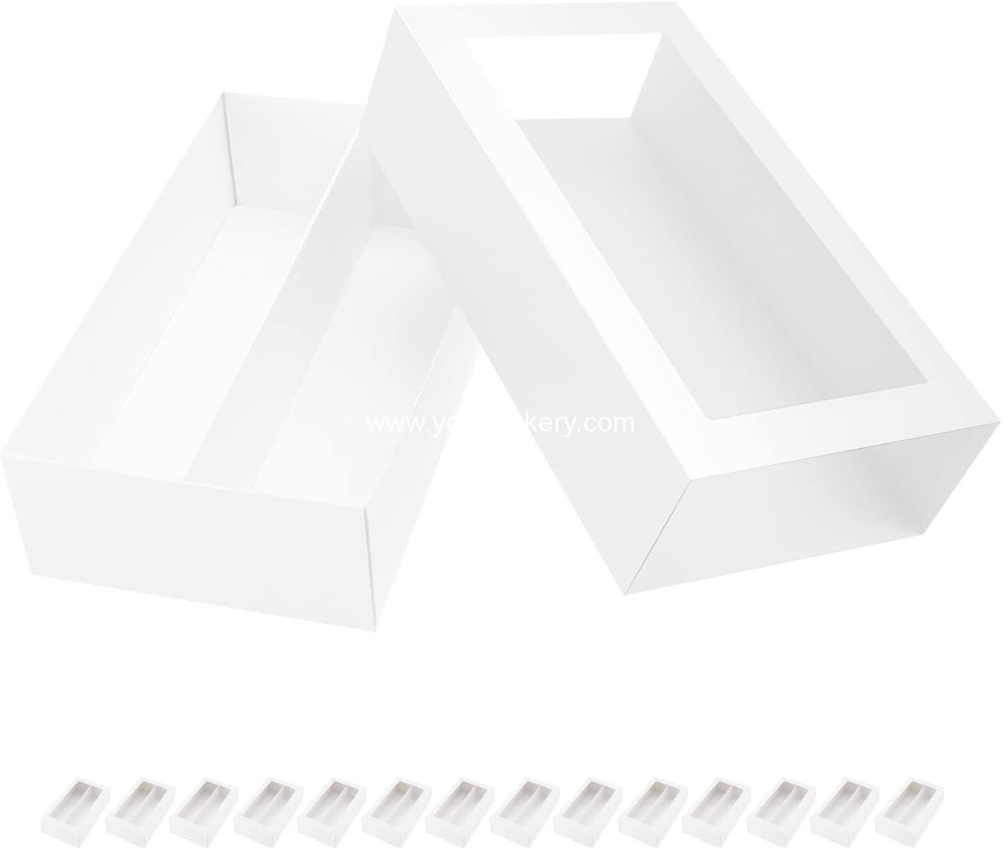 15 Macaron Boxes, Macaron Gift Box for 12 (Interior Measurement 7.3×4.2 ×1.9 Inches), Macaron Packaging Boxes with Clear Window White without Macarons inside