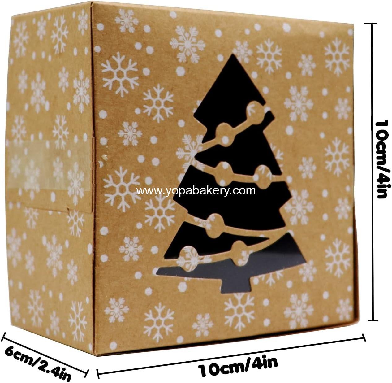 Wholesale 24Pack Christmas Bakery Boxes with Window, 4