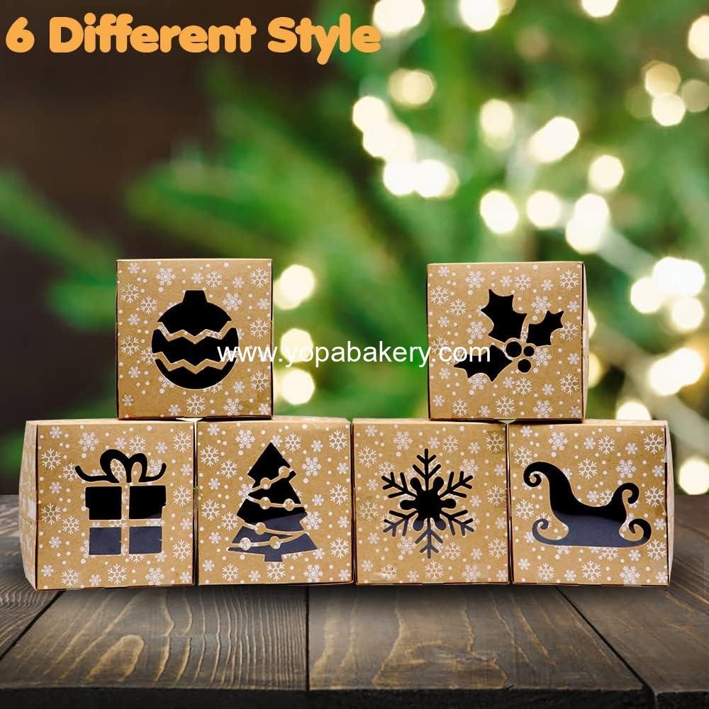 Wholesale 24Pack Christmas Bakery Boxes with Window, 4