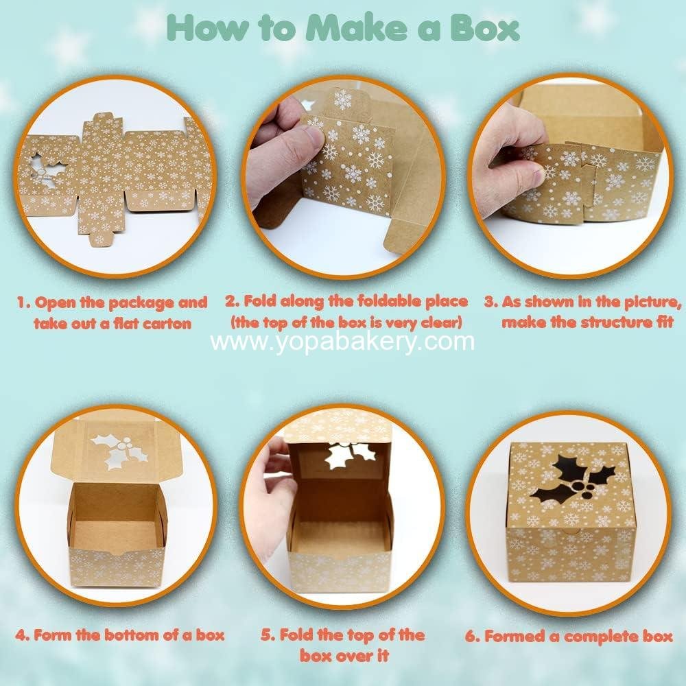 Wholesale 24Pack Christmas Bakery Boxes with Window, 4