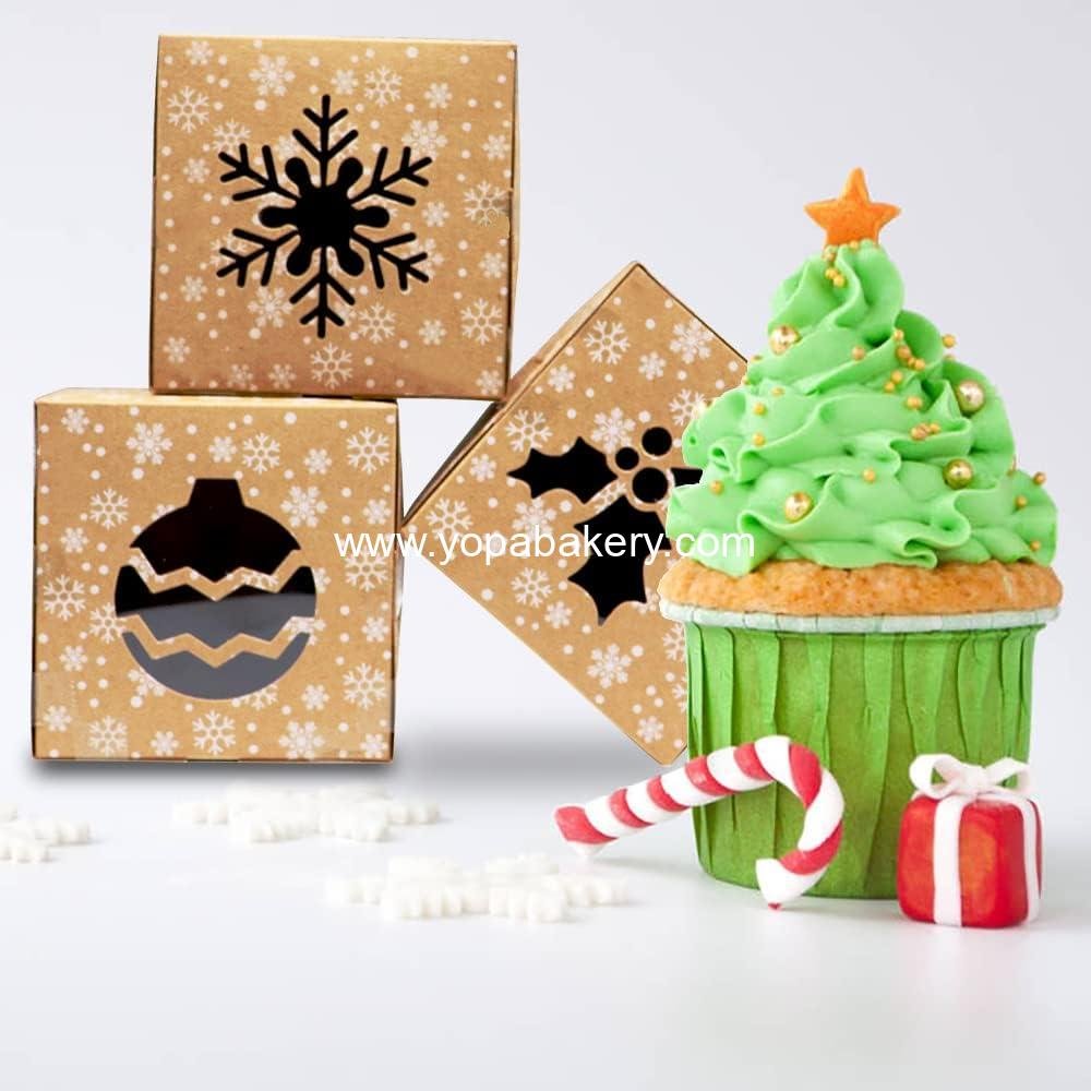 Wholesale 24Pack Christmas Bakery Boxes with Window, 4