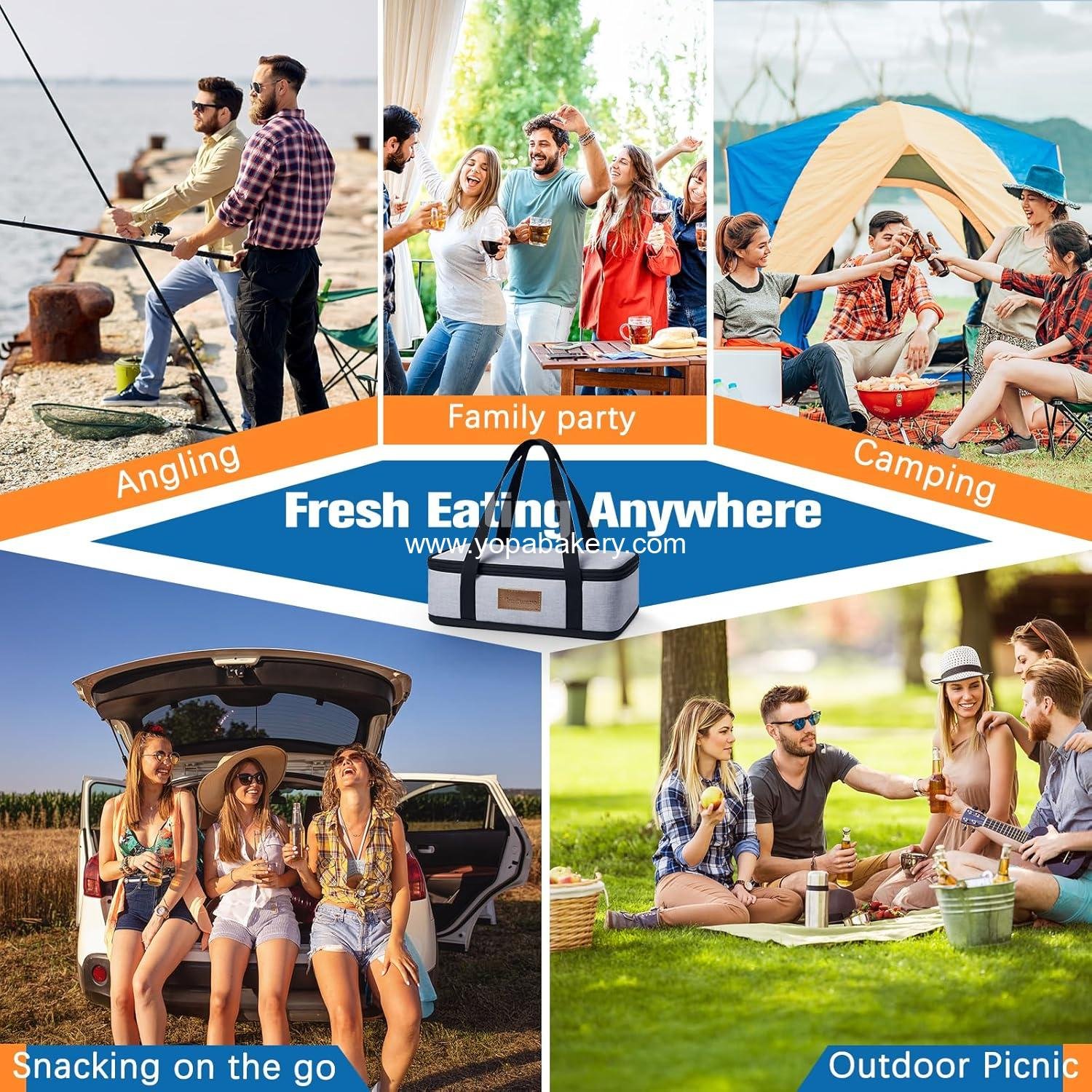 OEM Chilled Portable Snackle Box Container Insulated Bag - Keep Food Warm with 12 Compartment Divided Serving Tray and Reusable Ice Pack - Perfect for Charcuterie, Road Trips, and Picnics - Christmas and Thanksgiving Gift Essentials - Wholesale Factory