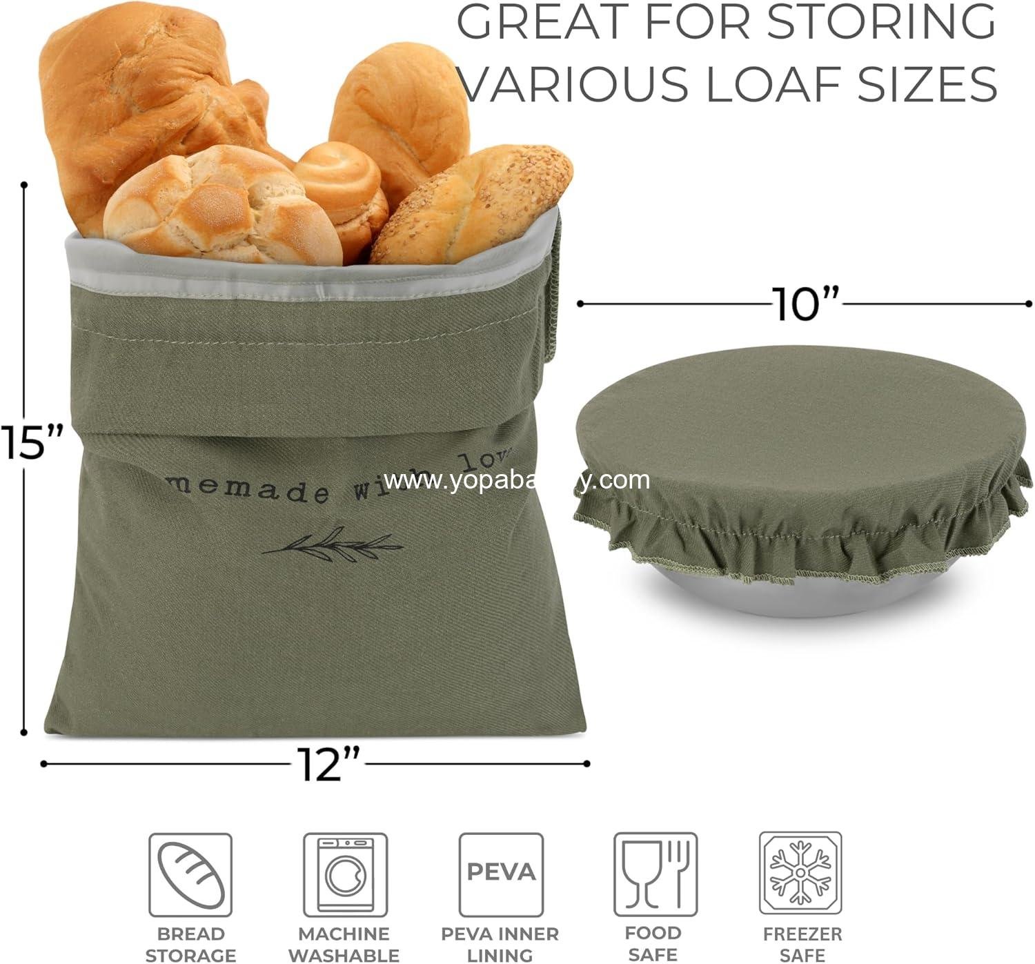 Wholesale Beautiful Linen Bread Bag Set and Proofing Cover for Homemade Sourdough - Keeps Your Loaf Fresh for Days - Reusable and Easy to Clean Storage - Perfect Baking Accessory Factory