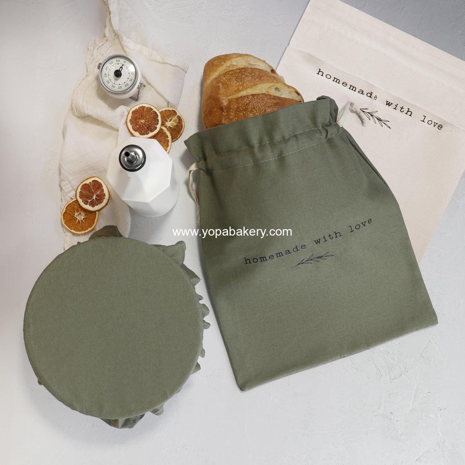Wholesale Beautiful Linen Bread Bag Set and Proofing Cover for Homemade Sourdough - Keeps Your Loaf Fresh for Days - Reusable and Easy to Clean Storage - Perfect Baking Accessory Factory