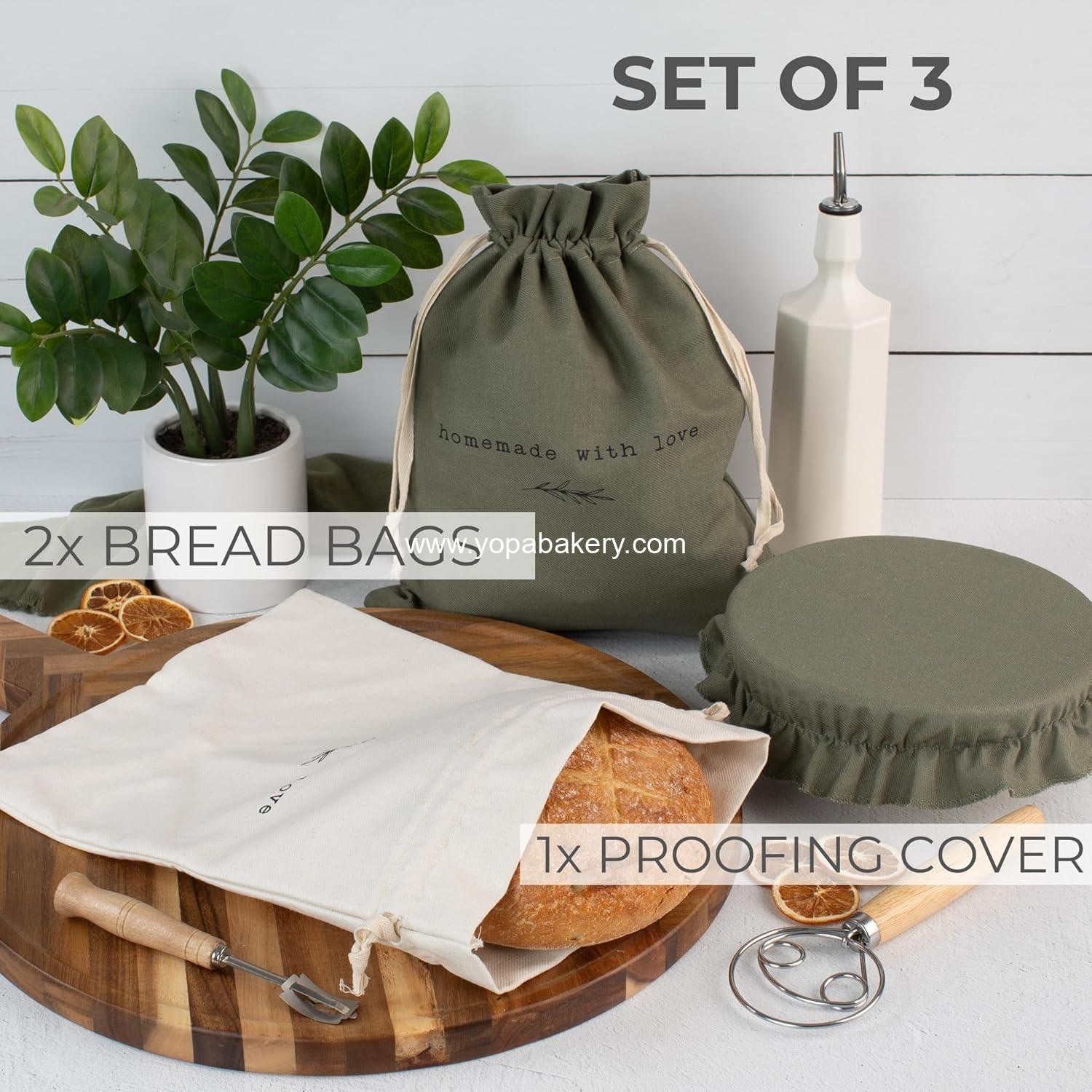 Wholesale Beautiful Linen Bread Bag Set and Proofing Cover for Homemade Sourdough - Keeps Your Loaf Fresh for Days - Reusable and Easy to Clean Storage - Perfect Baking Accessory Factory