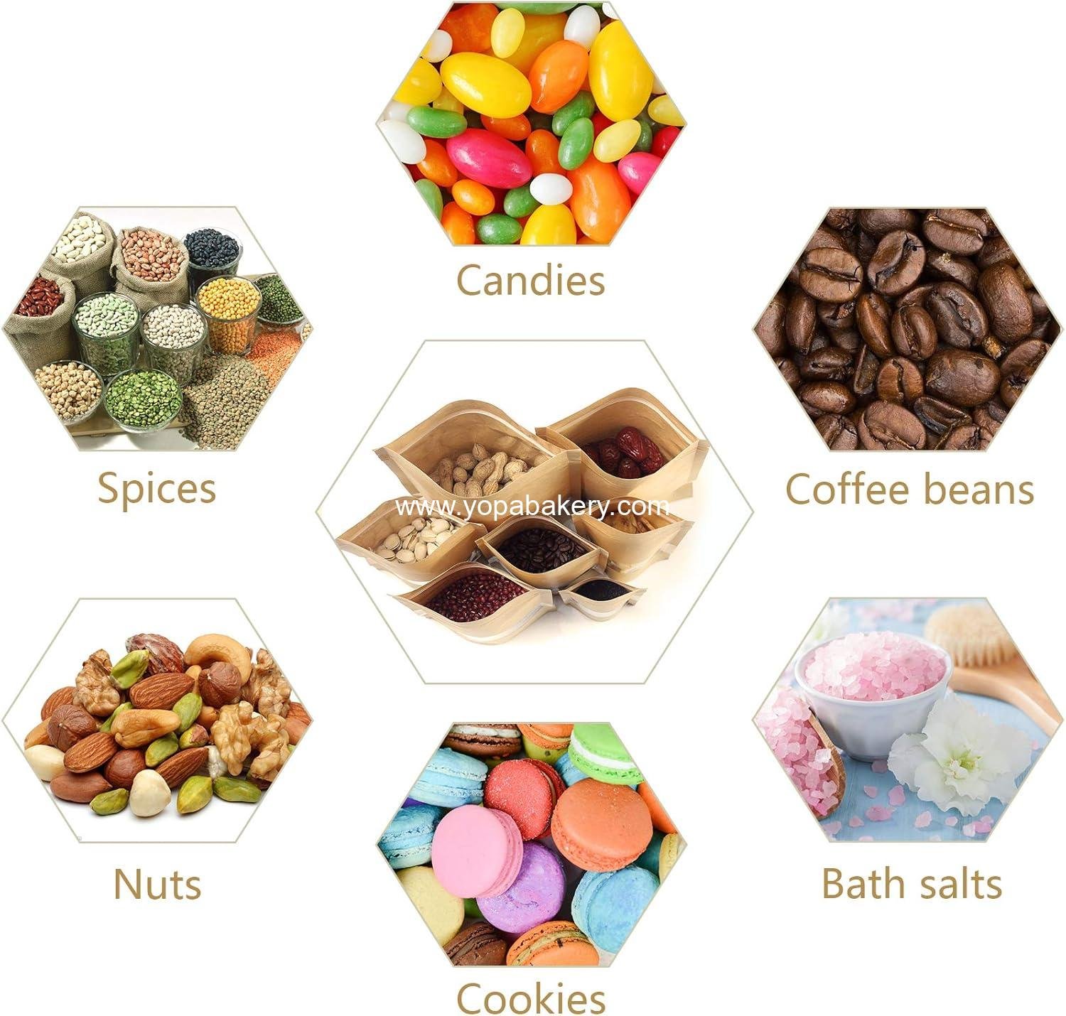 Wholesale 100 Pcs Resealable Paper Bags 3.5