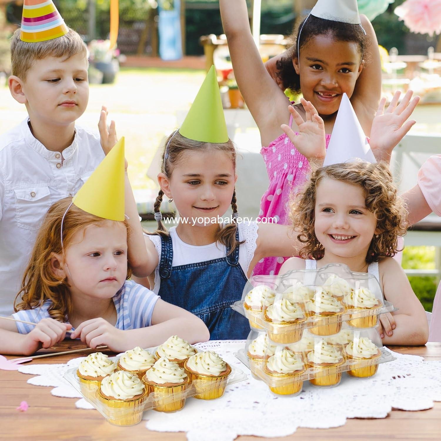 Wholesale 6-Count Cupcake Containers, 40 Sets Clear Muffin Holders with Detachable Tall Dome Lid, Disposable BPA-Free Carriers, Standard Size - Manufacturer