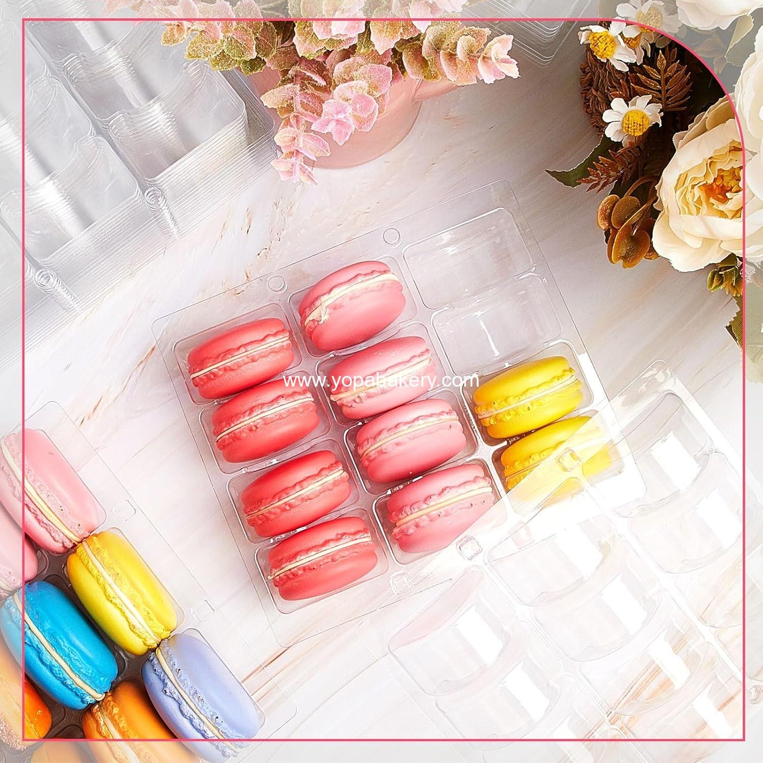 Wholesale 24 Pcs Clear Plastic Macaron Boxes - Storage Containers for Cookies, Wedding, Party Gifts, Display Trays - Manufacturer