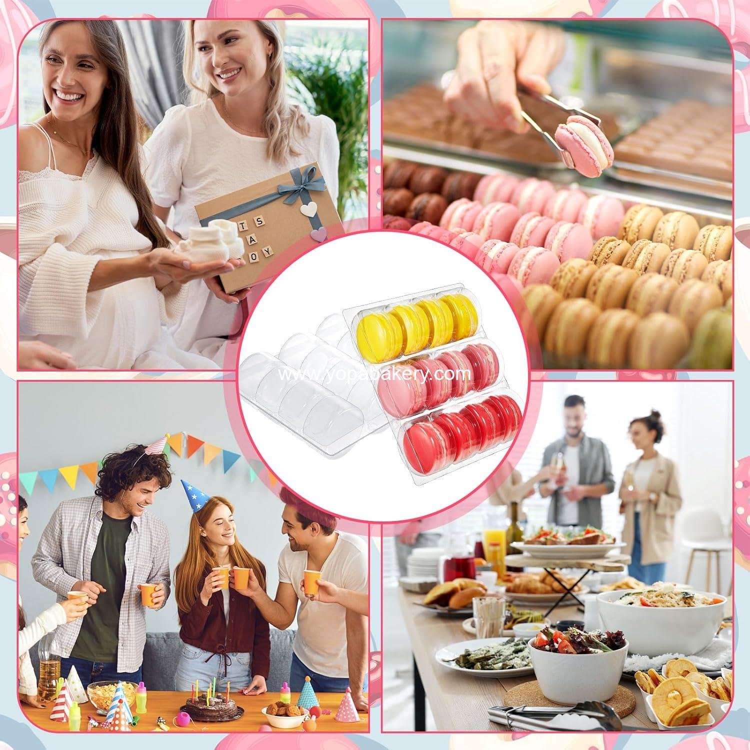 Wholesale 24 Pcs Clear Plastic Macaron Boxes - Storage Containers for Cookies, Wedding, Party Gifts, Display Trays - Manufacturer