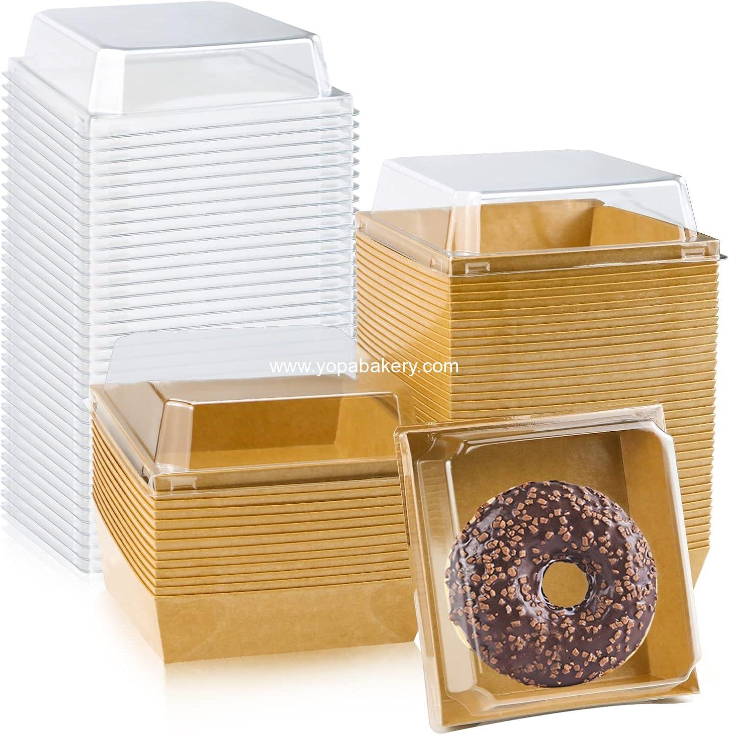 50 Pack 5" Brown Square Disposable Paper Charcuterie Boxes Food Containers Bakery Boxes for Cake, Cookies, Sandwich