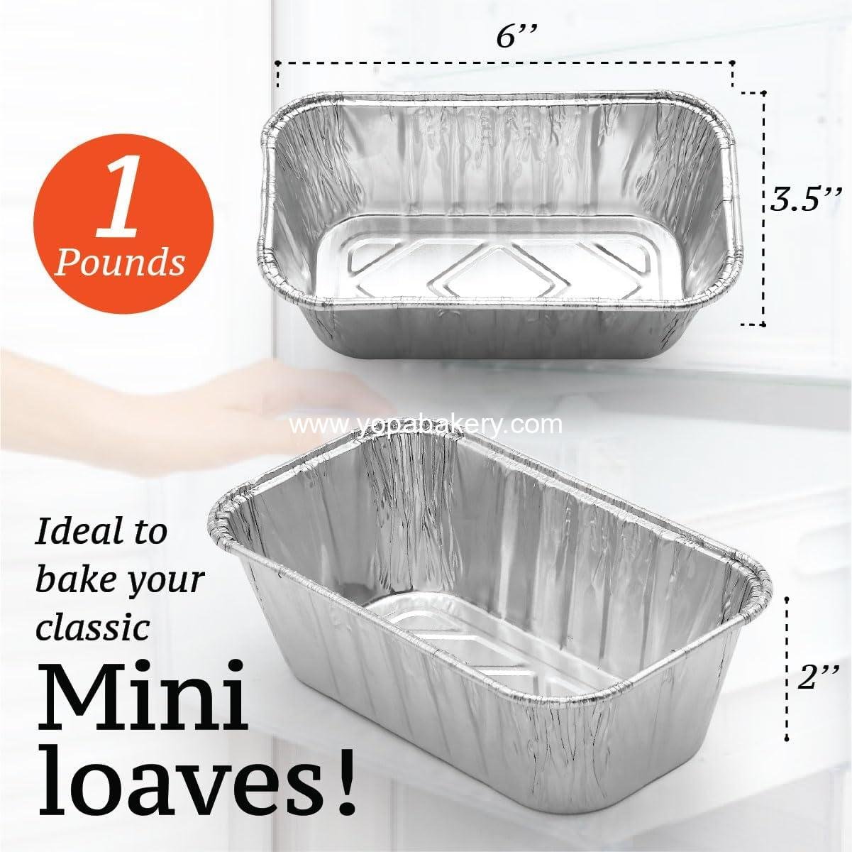 Wholesale 1LB Mini Foil Loaf Pans (55 Pack) - Disposable Aluminum Baking Pans for Individual Bread, Cake, and Meatloaf - Small Bread Tins 6 x 3.5 x 2 - Factory