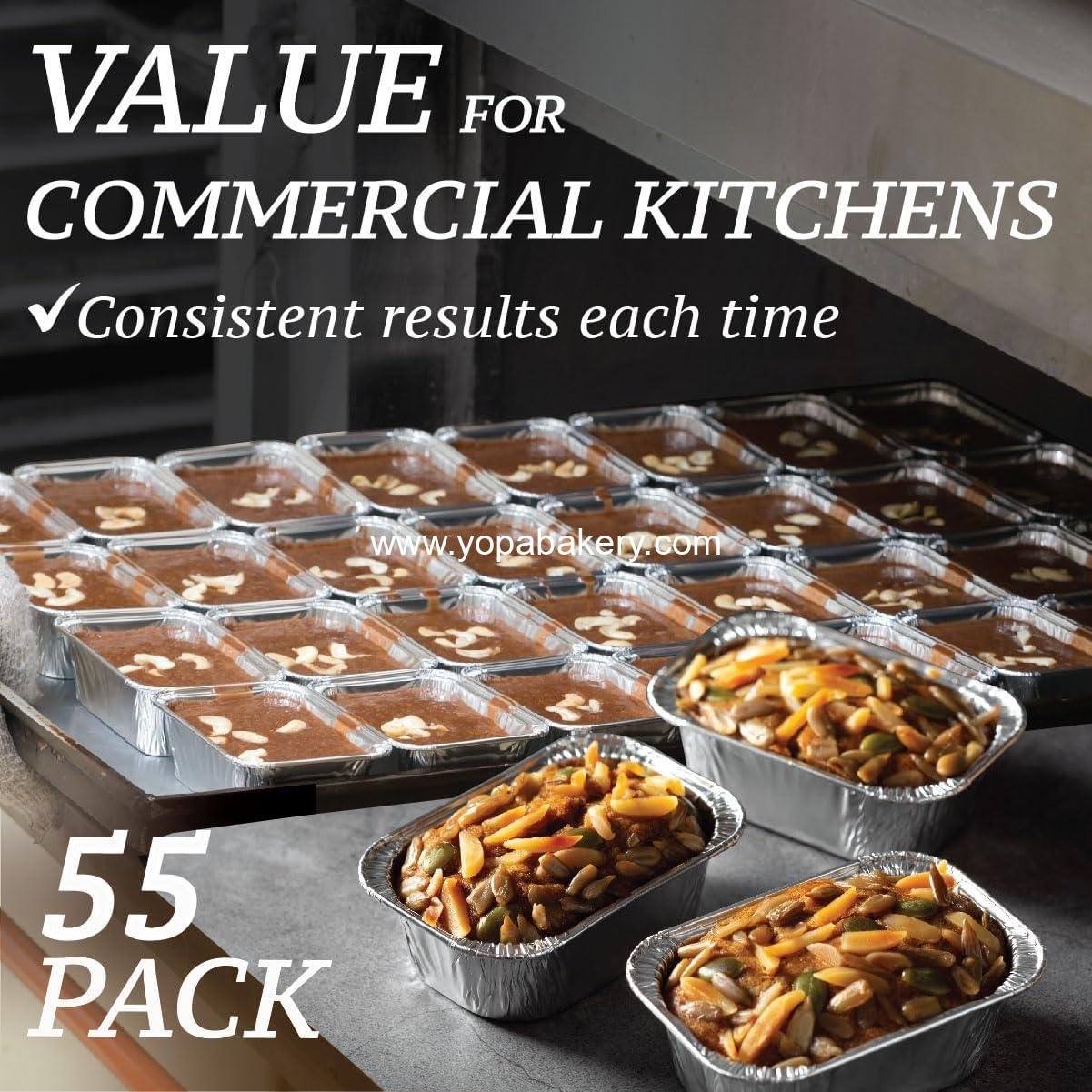 Wholesale 1LB Mini Foil Loaf Pans (55 Pack) - Disposable Aluminum Baking Pans for Individual Bread, Cake, and Meatloaf - Small Bread Tins 6 x 3.5 x 2 - Factory