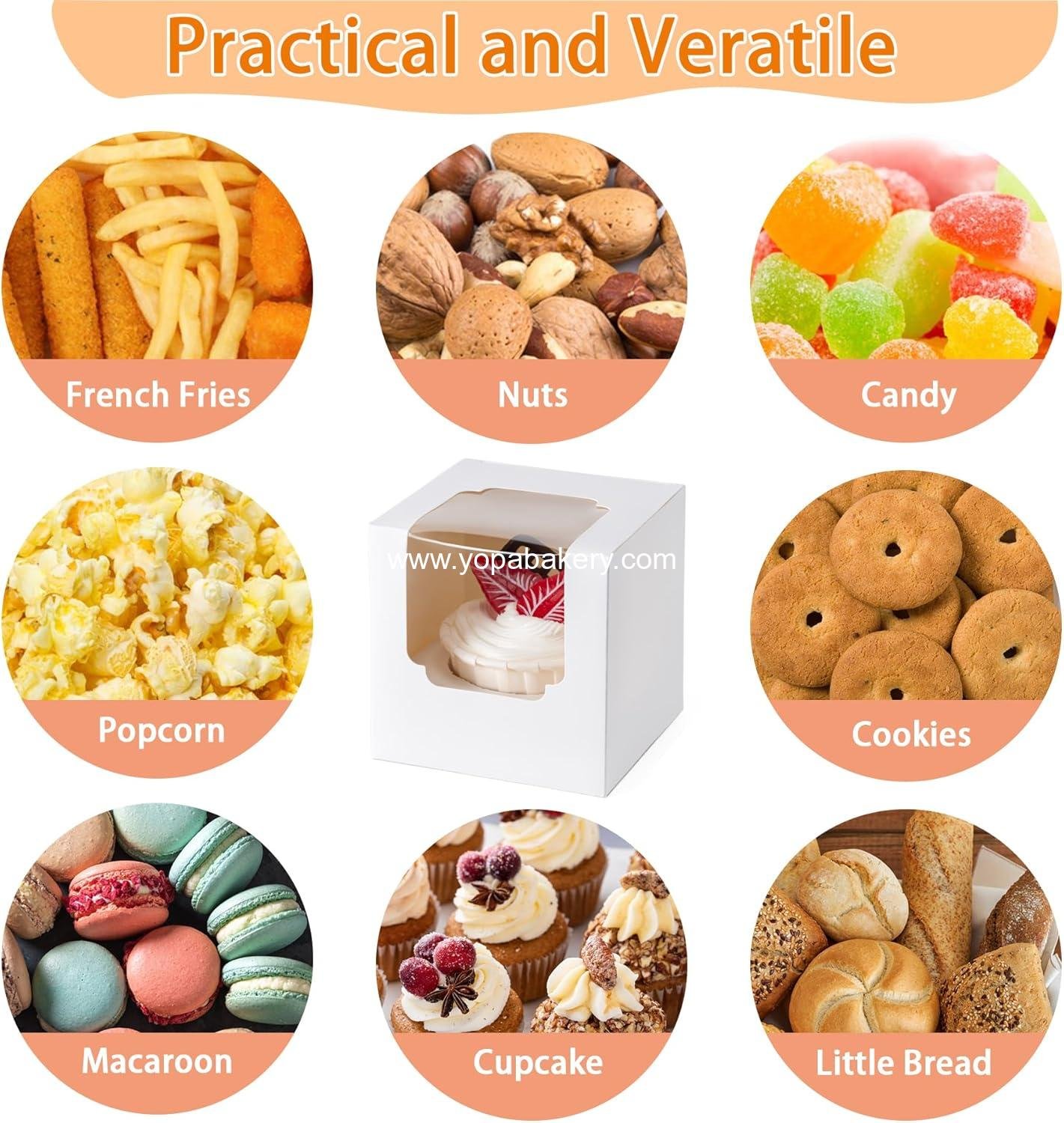 Wholesale 25 Pack Individual Cupcake Containers with Window, Food Grade Holders with Inserts, Stackable Deep Carrier for Easy Transport and Presentation (White) Factory