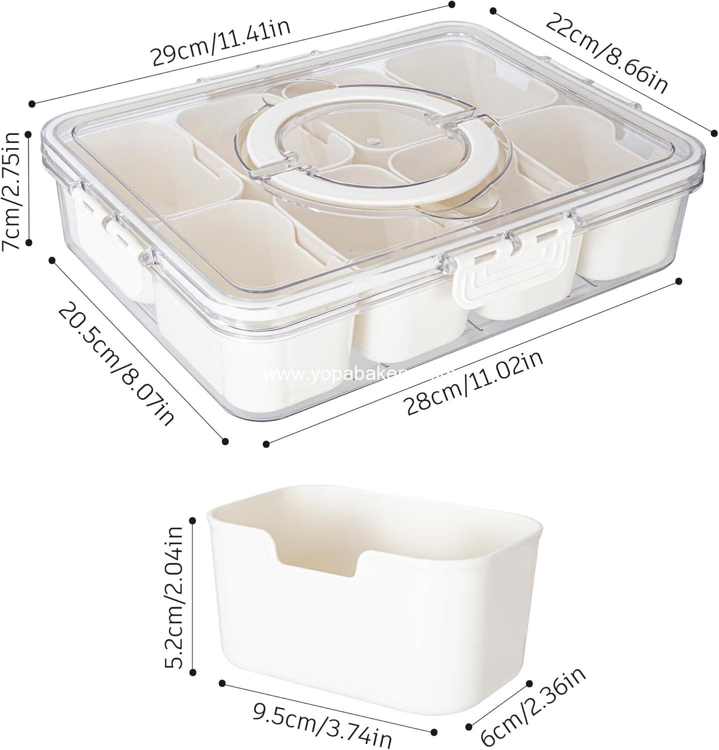 Wholesale Divided Serving Tray with Lid and Handle - Portable Snack Container for Charcuterie and Platter - Clear Organizer for Candy, Fruits, Nuts, and Snacks - Ideal for Parties and Entertaining - Factory